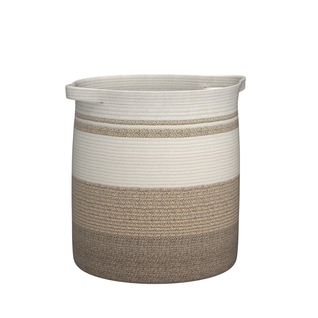 OIAHOMY 80L Laundry Baskets Hamper with Handles Decorative Basket for Living room Woven Storage Basket for Toys Bin Pillows  Blankets Clothes-20x18in-Gradient Yellow