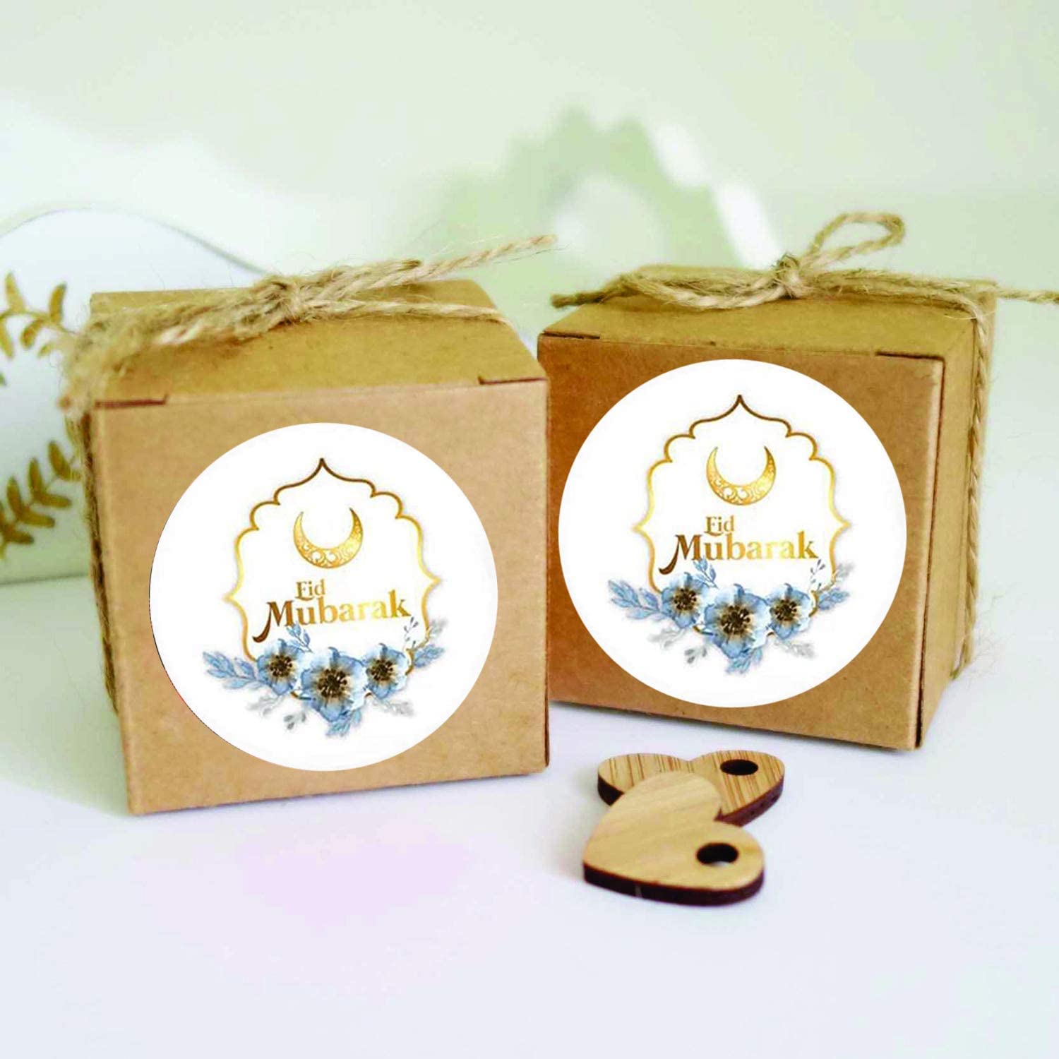 Swyoun 96Pcs Eid Mubarak Stickers Eid Party Decorations Ramadan Party Supplies(Gold)