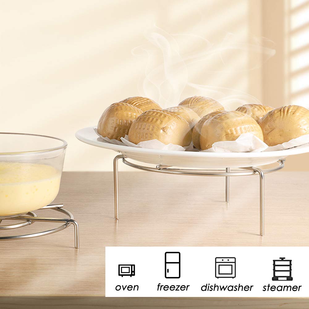 Set Of 3, Stainless Steel Trivet Rack Stand, Sourceton 3 Sizes Heavy Duty Pressure Cooker Steam Rack, Steaming Rack, Pot Pan Coo