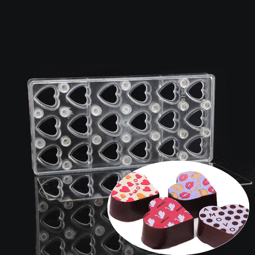 Chocolate Transfer Sheet Mold Polycarbonate Chocolate Mold Diy Handmade Chocolate Magnetic Chocolate Mold Candy Mould Heart Shap