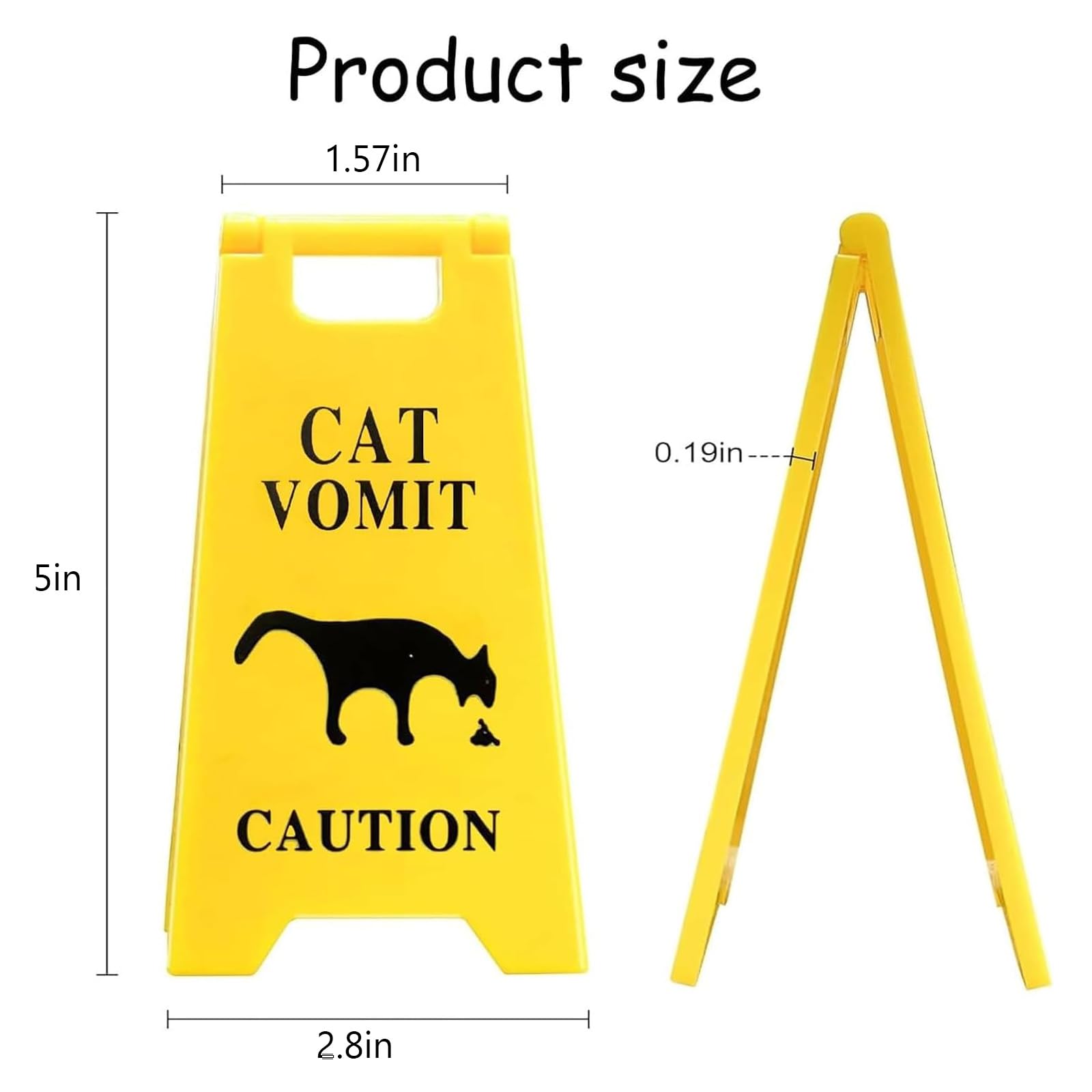 Dog and Cat Vomit Caution Sign 3Pcs Cat Vomit Sign 5 Inches Cats Vomits Warning Signs Desk Decorations Funny Novelty Cats Signs