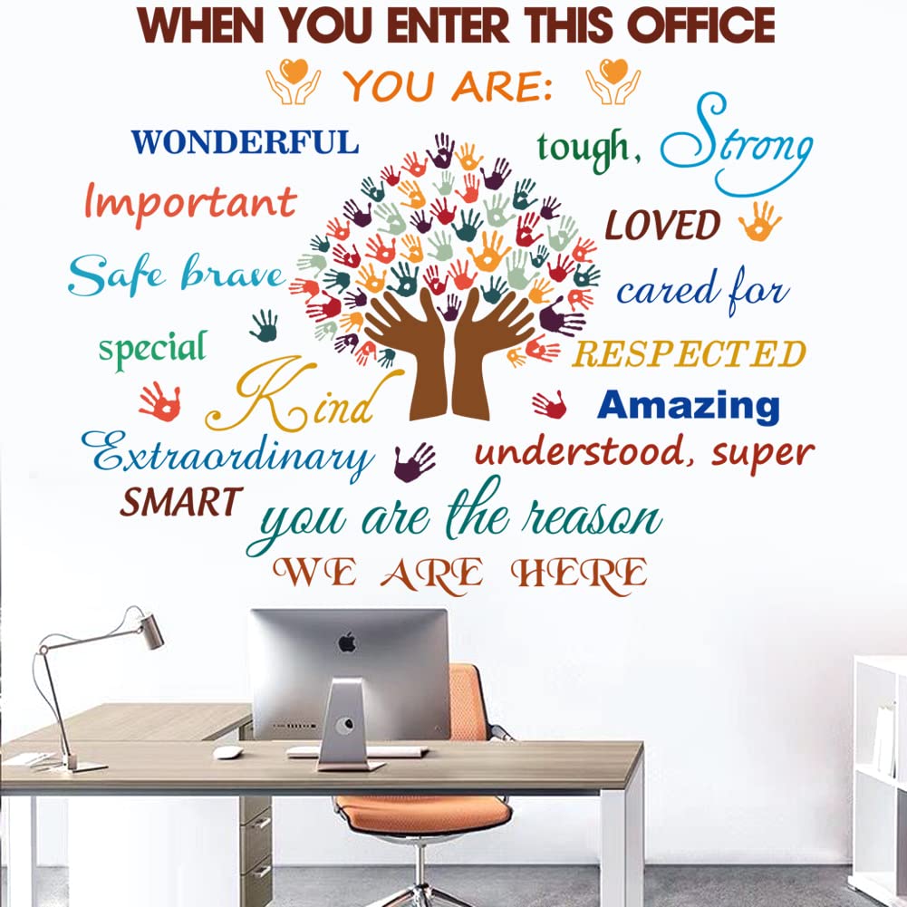 Office Wall Stickers Inspirational Quotes Decals Peel And Stick Motivational Wall Decals Colorful Motivational Lettering Office