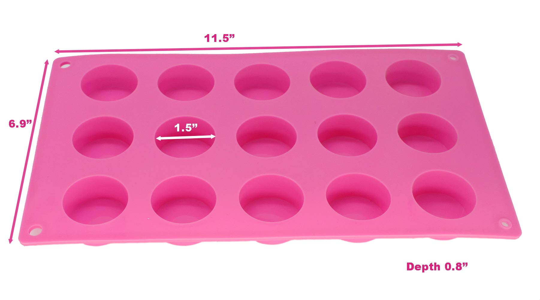 X-Haibei Round Bar Silicone Mold Chocolate Mini Guest Sample Soap Making Dia.1.5-Inch Per Cell