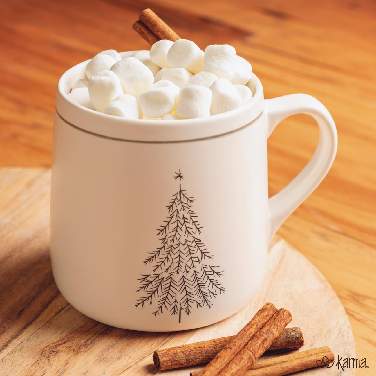 Karma Gifts, Winter White Mug, Christmas Tree 18 OZ