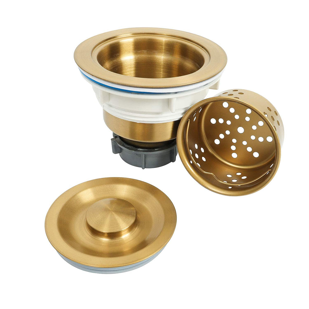 Lqs Kitchen Sink Drain Strainer Assembly, Sink Drain 304 Stainless Steel With Removable Deep Waste Basket And Sealing Lid 3-1/2-