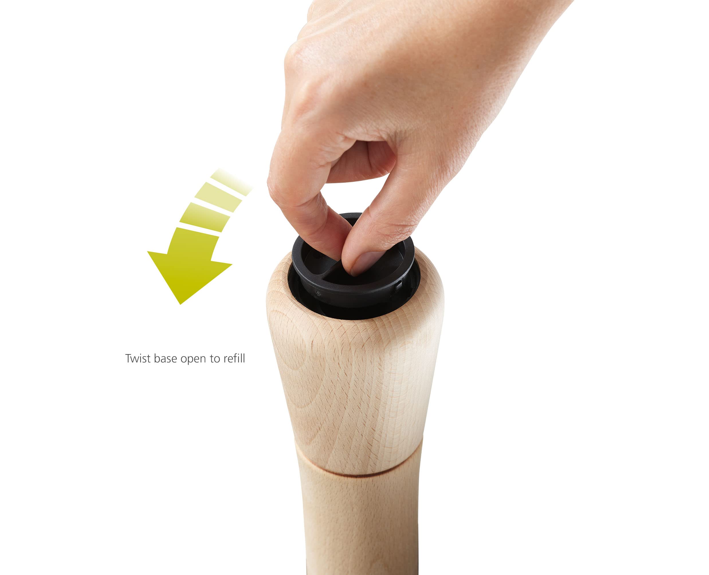 Joseph Joseph 20190 Milltop Wood Non-Spill Kitchen Pepper Mill, Wood
