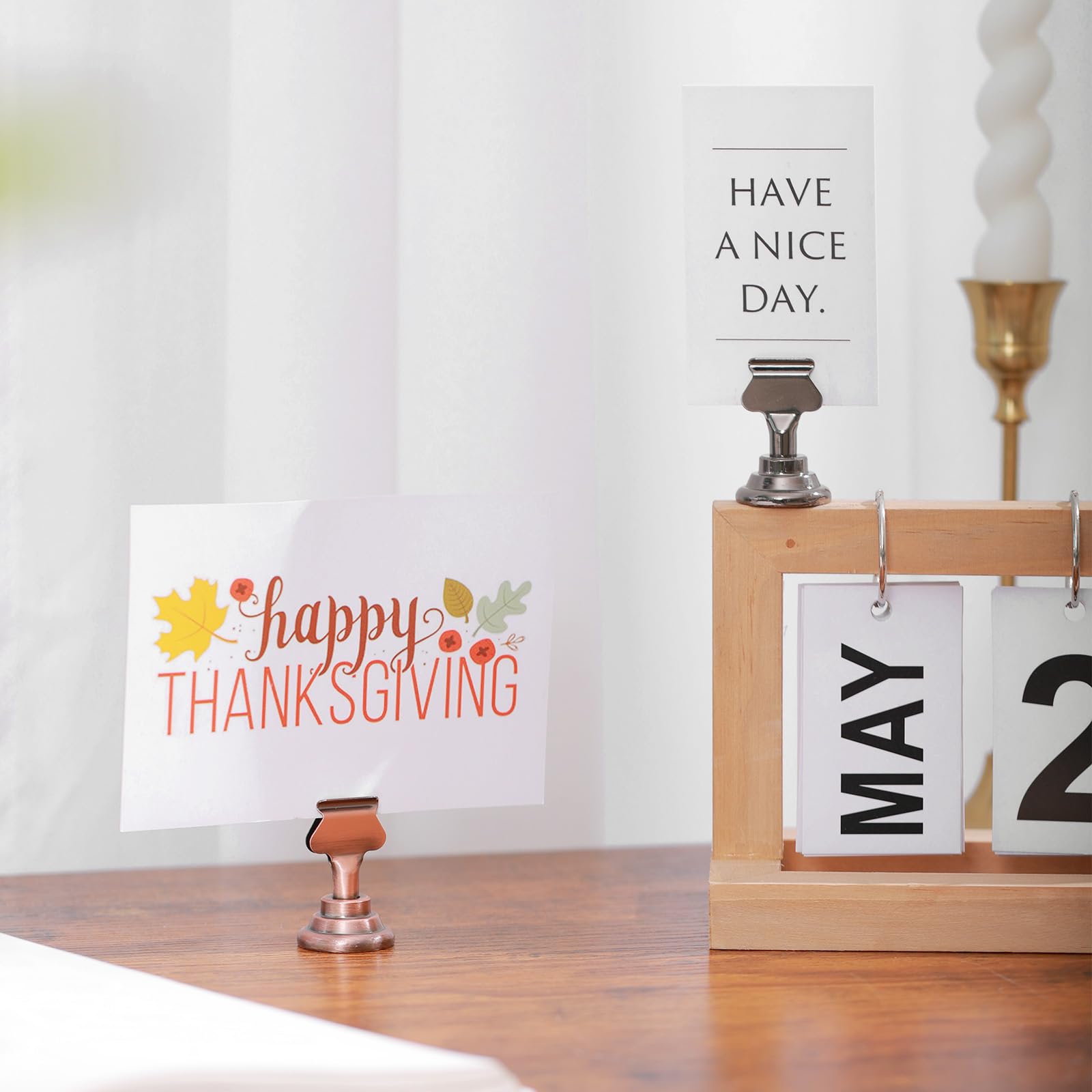 Urban Deco 16Pk Table Number Holders Place Card Holders 1.7 Inch Table Card Holders Steel Card Holders For Photos, Food Signs, M