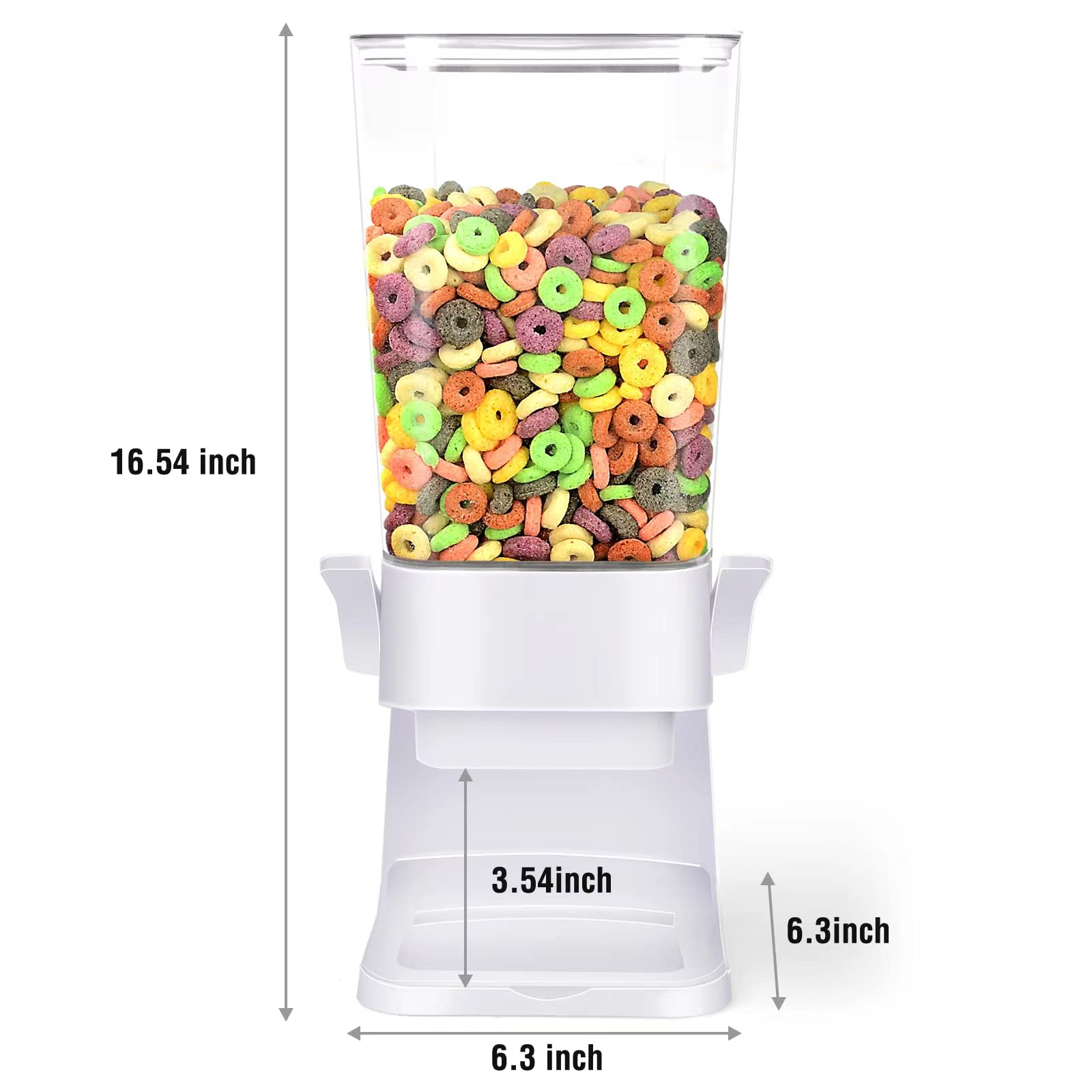 Mivvosakuki Double Cereal Dispenser Countertop Large Cereal Containers Storage Dispenser For Pantry Dry Food Dispenser Counterto