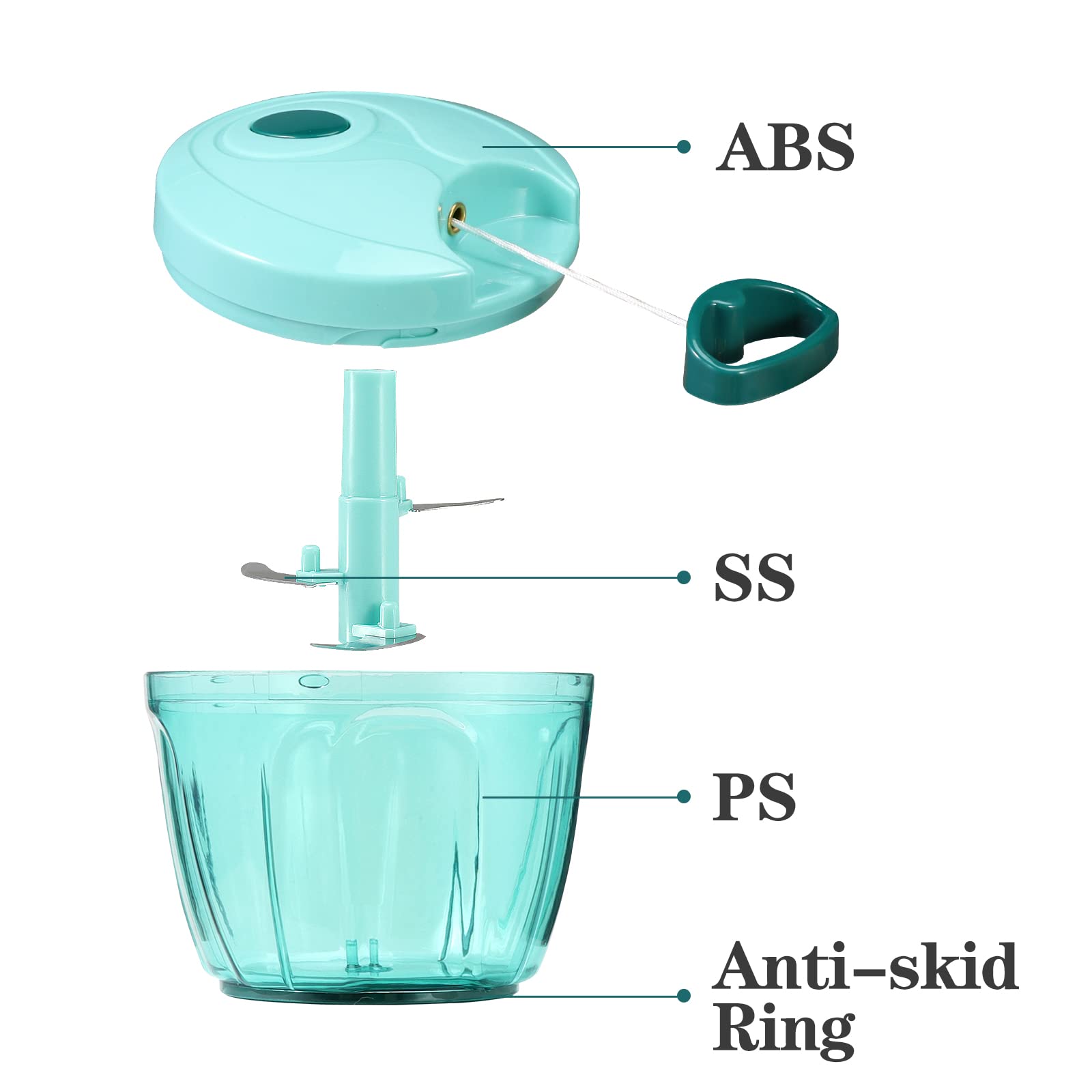 Cambom Food Chopper Vegetable Cutter, Chopper Hand String Vegetable Chopper Onions Cutter For Vegetable Fruits Nuts Bpa Free Foo