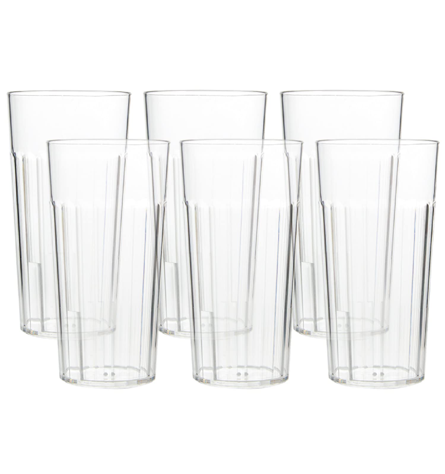 Arrow 16 oz Clear Plastic Tumblers - 6 pk - Break-Resistant Drinking Glasses for Indoor & Outdoor Use - Dishwasher Safe - BPA Fr