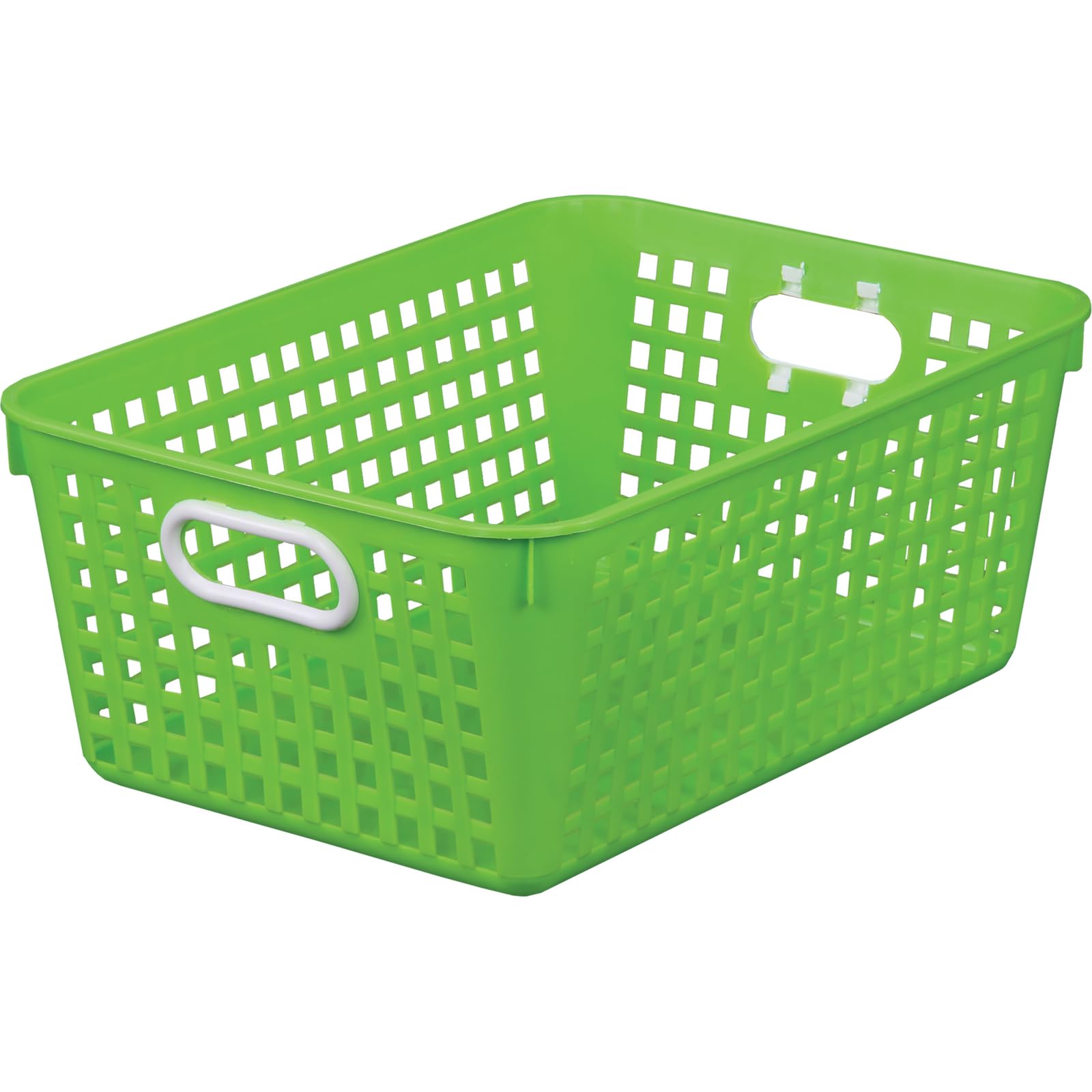 Really Good Stuff Large Plastic Book Baskets, 13?'' By 10'' By 5?'' - Single, Neon Green | Classroom Library Organizer, Toy Stor