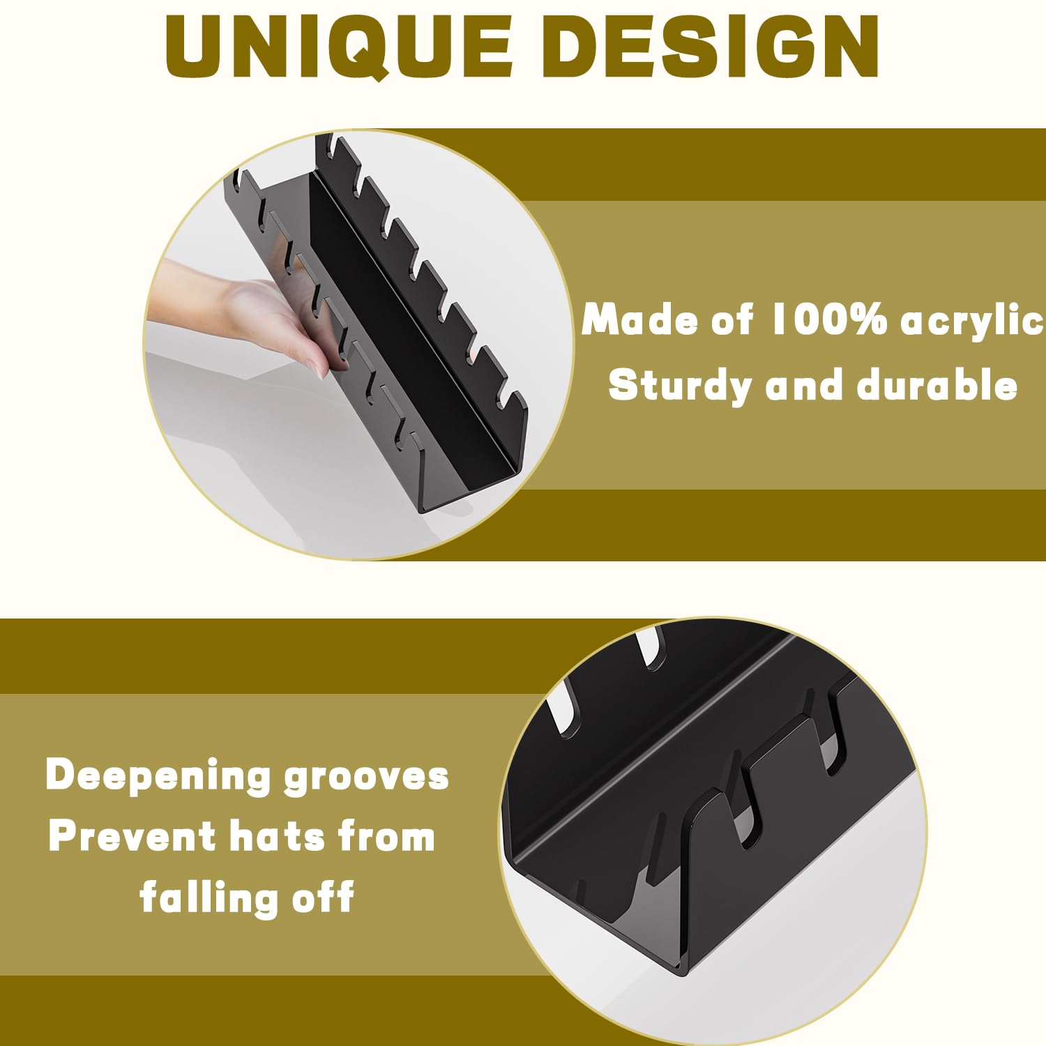 Actbio Hat Stand For Baseball Caps, 2 Pcs No Install Acrylic Hat Organizer For 14 Baseball Caps, Hat Holder Hat Storage Hat Disp