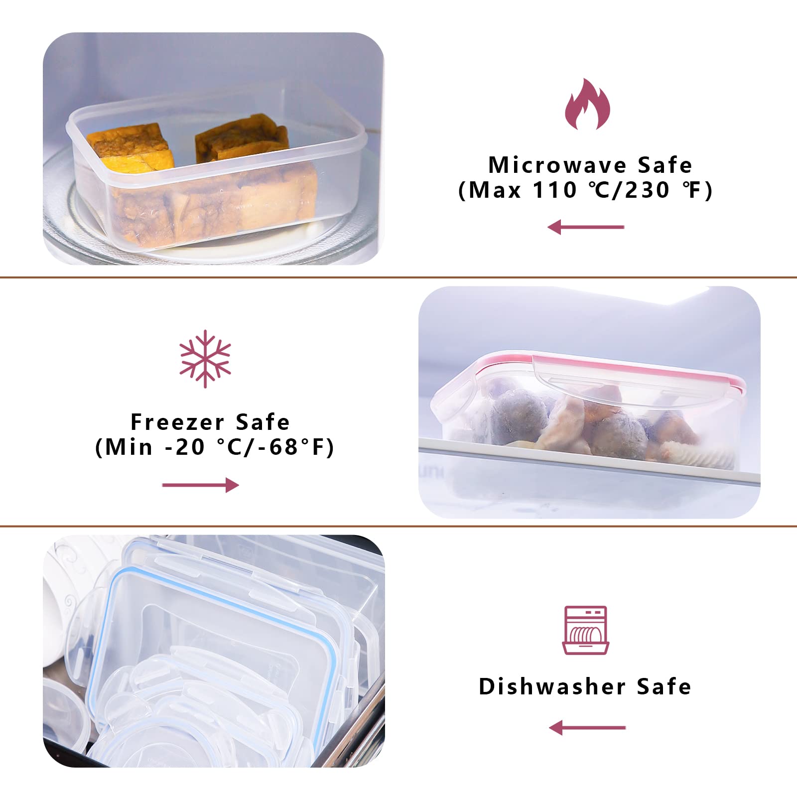 Dido 28 Pcs Food Storage Containers With Airtight Lids, Hinged Bpa Free Kitchen Plastic Containers, Freezer & Microwave & Dishwa