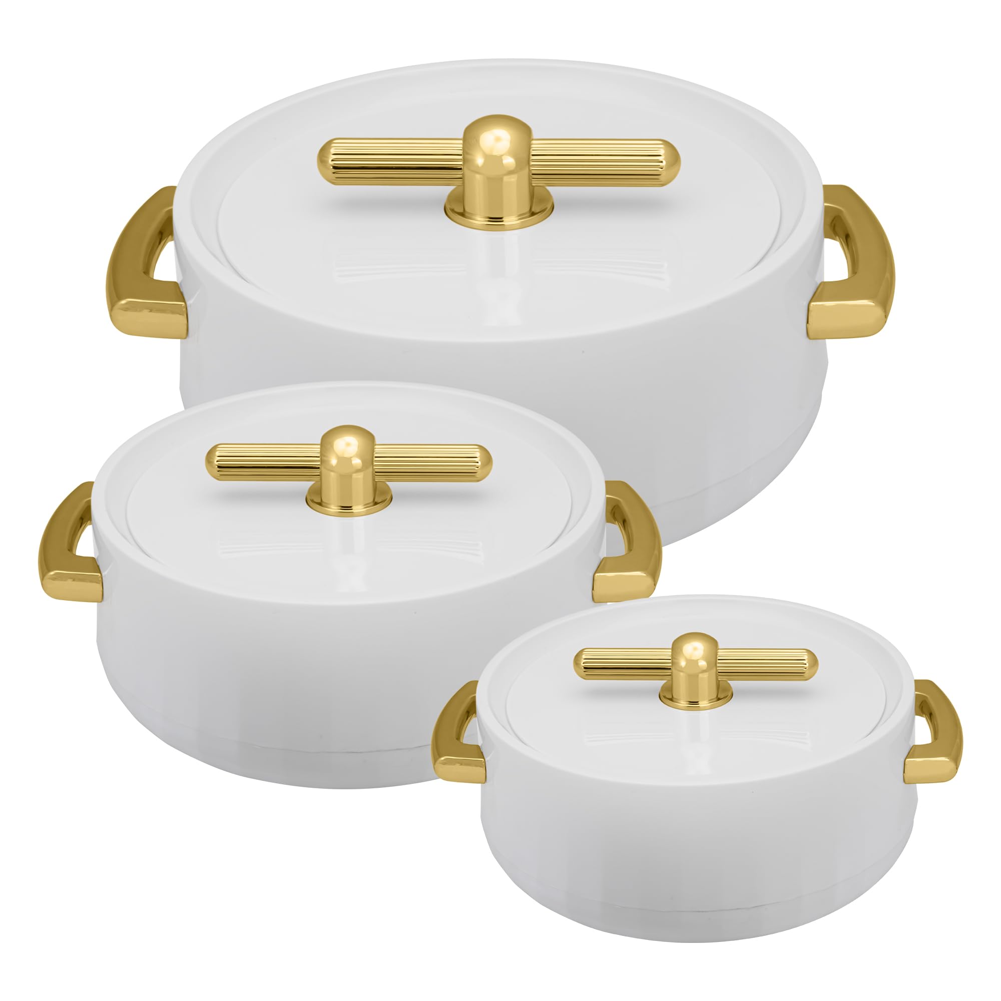 Selvel Giving Shape To Life! Elegance Inner Steel Casserole Set Of 3 (1700Ml, 1200Ml, 600Ml) |Bpa Free|Advanced P.U. Insulation|