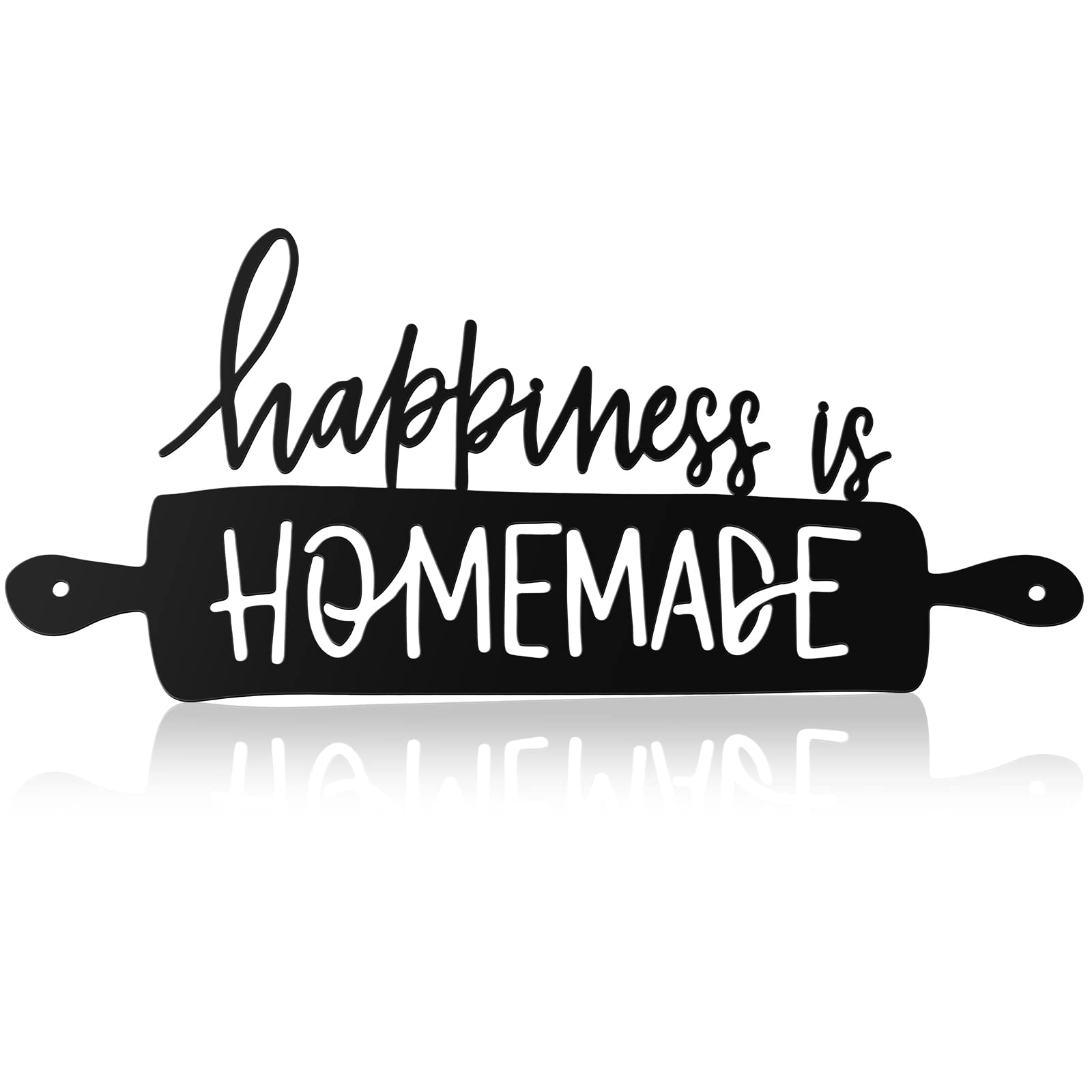 Funrous Kitchen Wall Art Decor Happiness Is Homemade Metal Sign Black Rustic Farmhouse Kitchen Decor Hanging Decorative Signs an