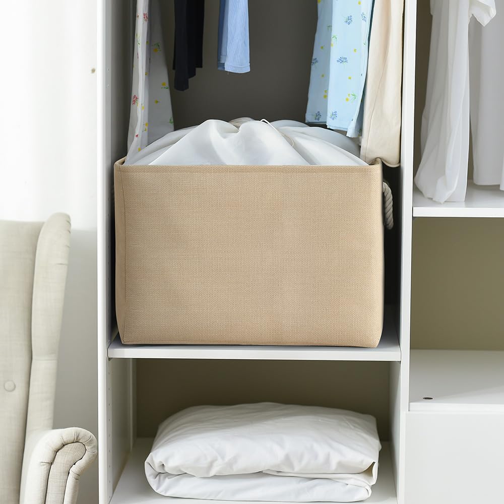 Thewarmhome Storage Bin For Shevles - Extra Jumbo 3Pack 20.5L  15.7W  13.8H Inch Organization And Storage Basket For Organizing,