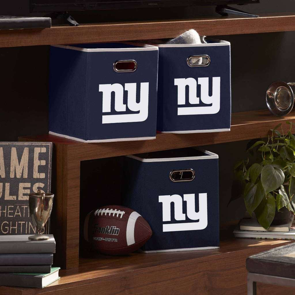 Franklin Sports Nfl New York Giants Collapsible Storage Bin Nfl Folding Cube Storage Container Fits Bin Organizers Fabric Nfl Te