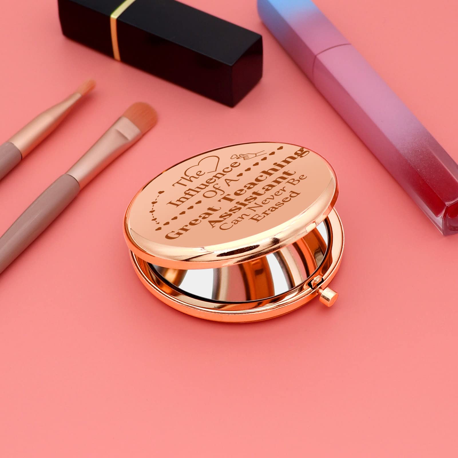 Teaching Assistant Gift For Women Appreciation Compact Makeup Mirror Teacher'S Aide Gifts For Coworker Graduation Teacher'S Day