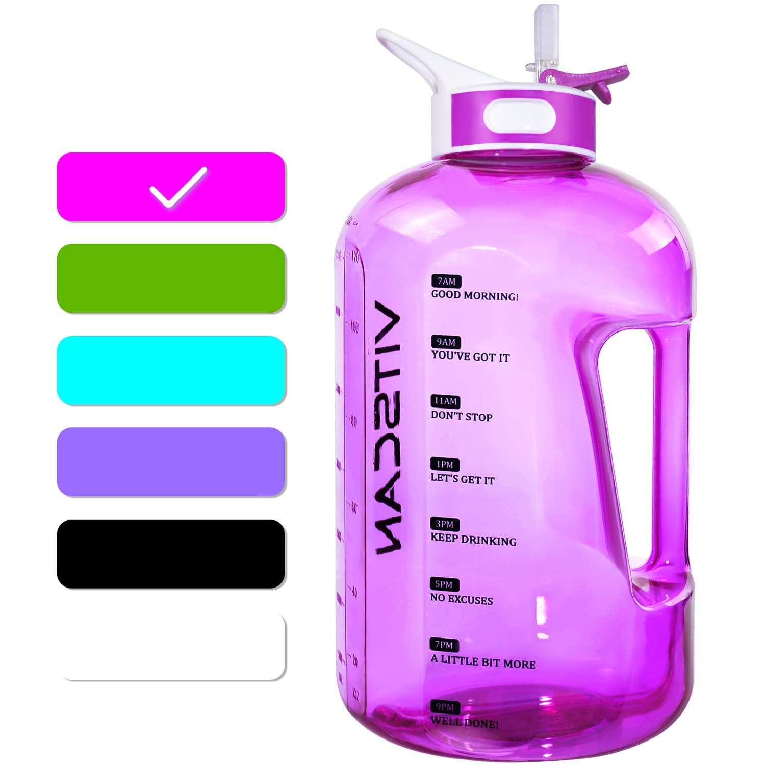 Vitscan 128oz Water Bottle with Straw, Foodgrade TRITAN Material, Ergonomic Handle, BPA Free