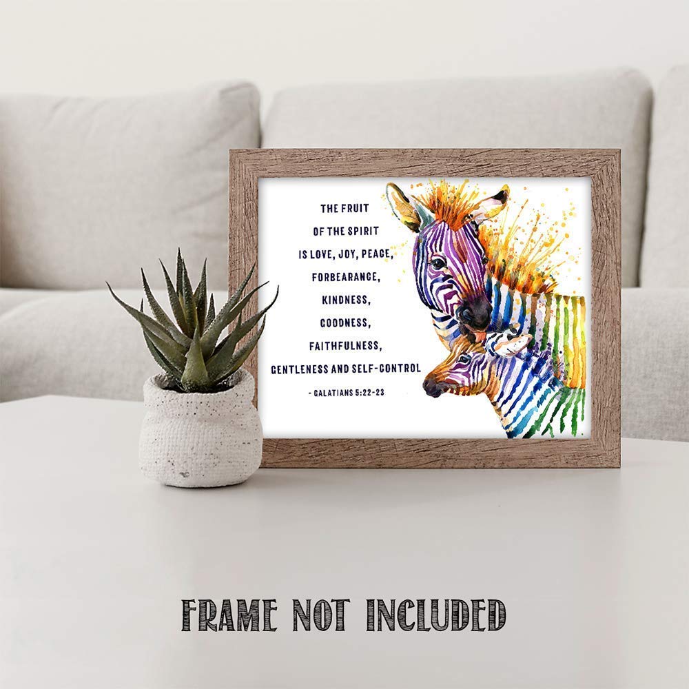 Tj Originals Galatians 5:22-23'' The Fruit Of The Spirit Is. Bible Verse Wall Print- Unframed 11 X 14 Watercolor Print - Inspira