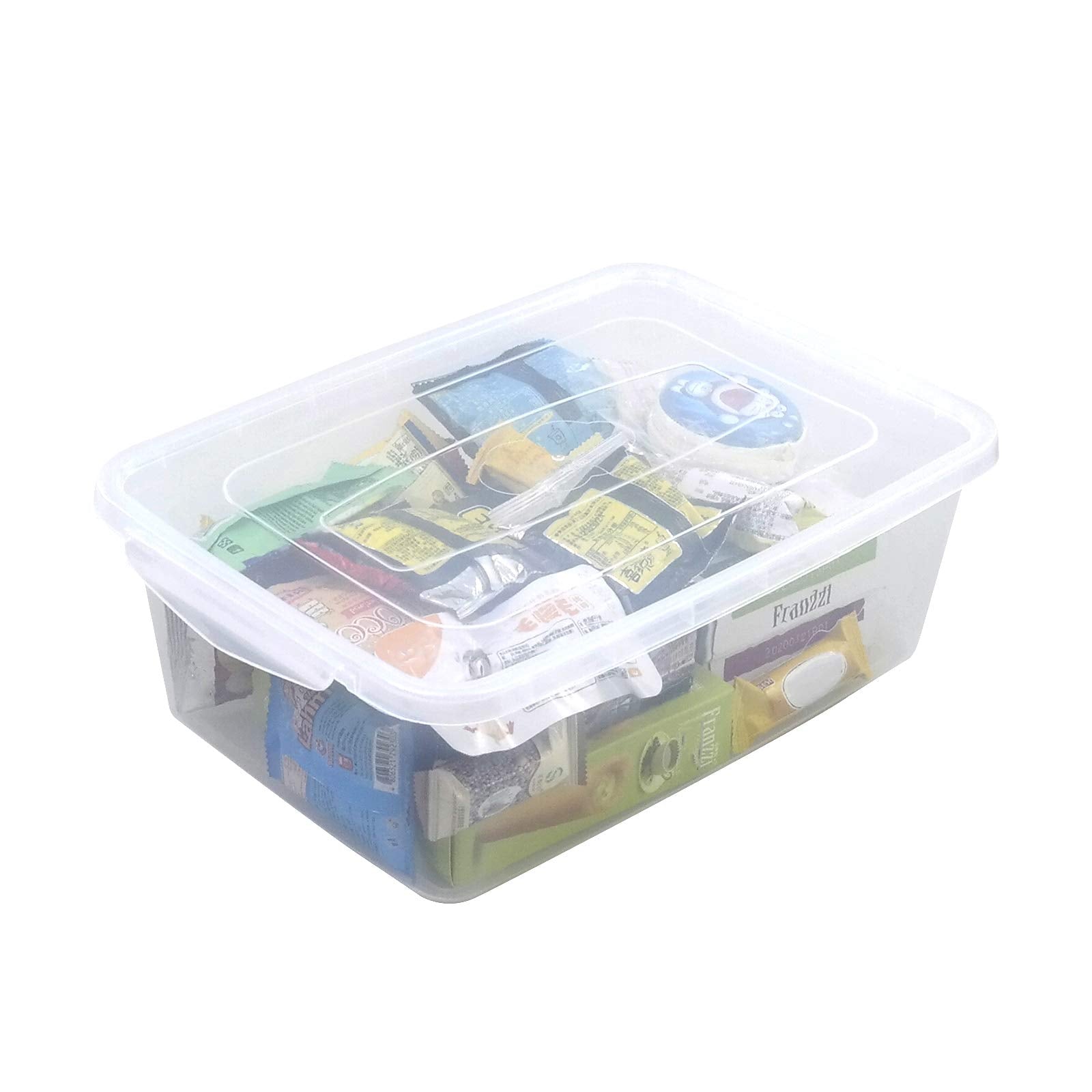 Sandmovie 14 Quart Latch Containers With Lid, Clear Latching Box, 4 Packs