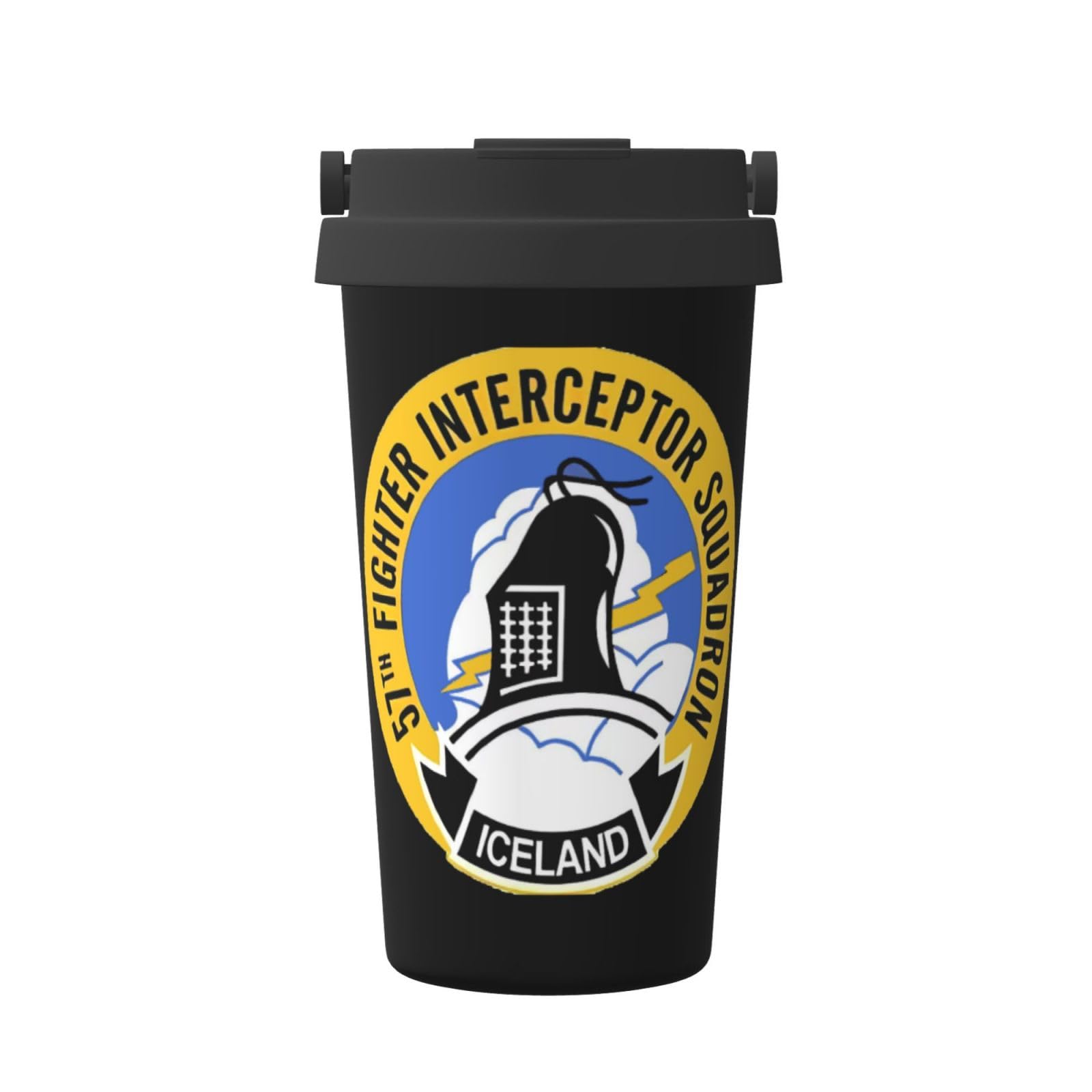 Air Force 57th Fighter Interceptor Squadron Insulated Coffee Mug, Stainless Steel Vacuum Insulated Double Wall Travel Tumbler, 1