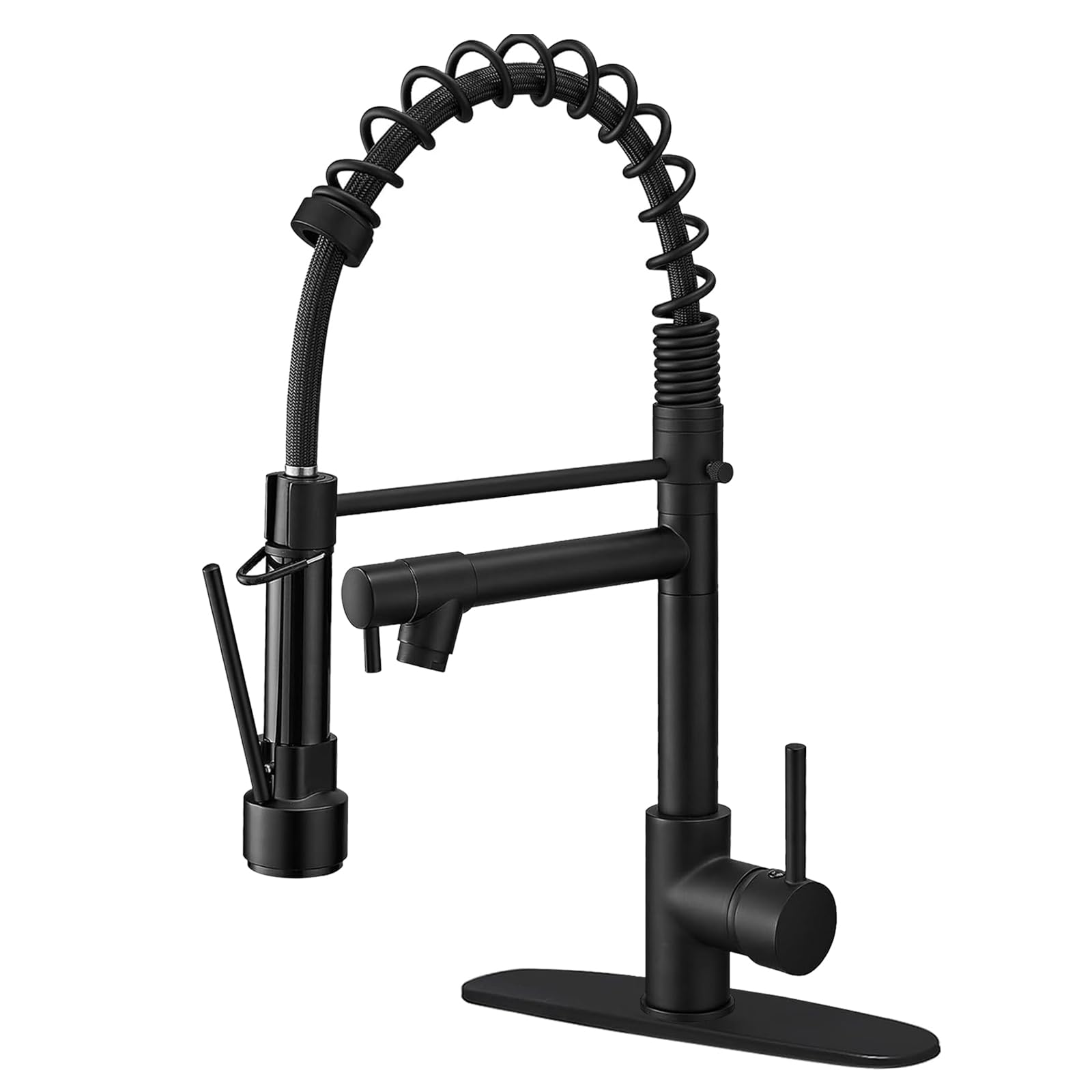 BESy Kitchen Faucet with Pull Down Sprayer, High-Arc Single Handle Single Lever Spring Rv Kitchen Sink Faucet with Pull Out Spra