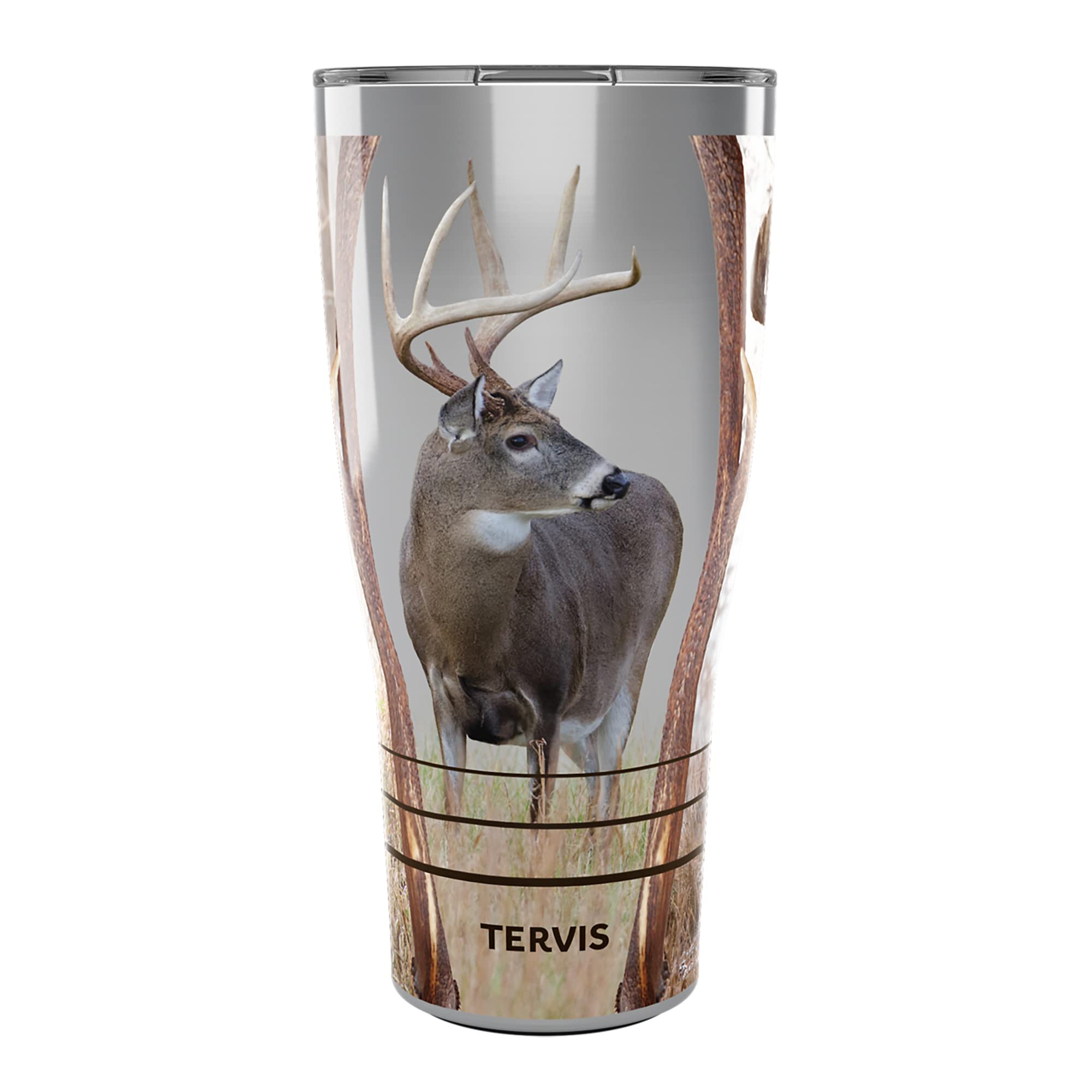 Tervis Traveler Deer Trio Triple Walled Insulated Tumbler Travel Cup Keeps Drinks Cold & Hot, 30oz, Stainless Steel
