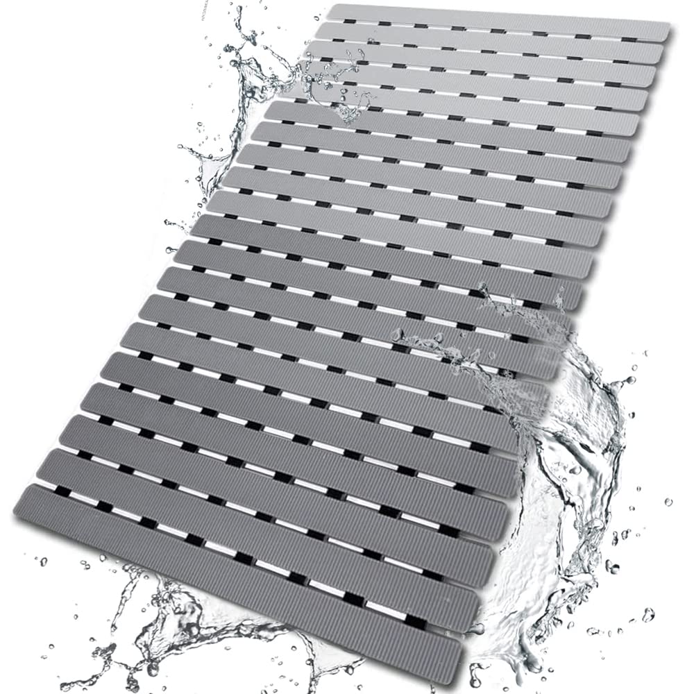 Bemiso Shower Mat Non Slip Bathtub Mat With Suction Cups And Drain Holes 27.5 X15.7 Inch Bath Mat For Tub & Shower.Easy Dry,Easy