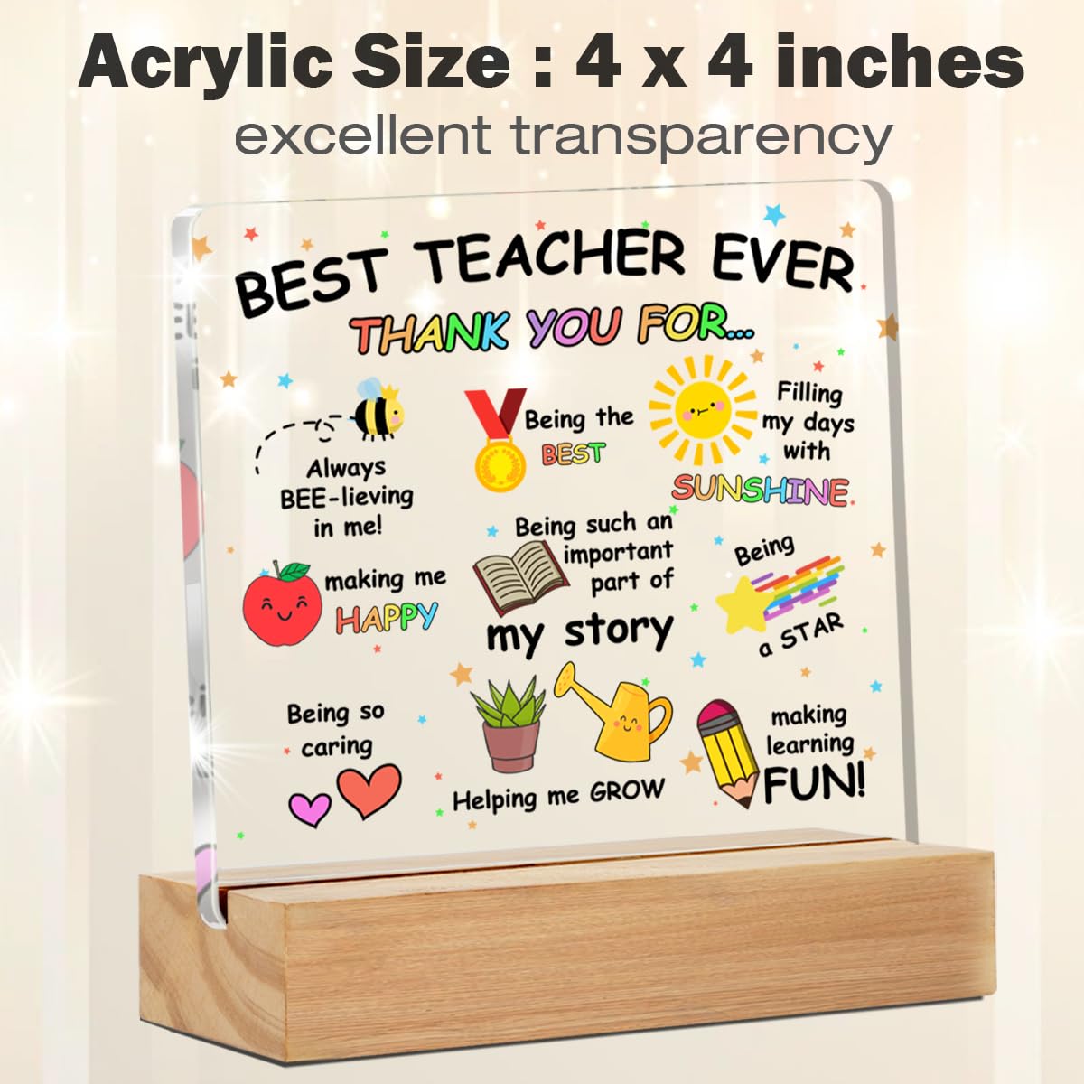 Best Teacher Gifts Teacher Appreciation Gifts Thank You Teacher Gifts Best Teacher Ever Acrylic Desk Plaque Sign Office Decor 4