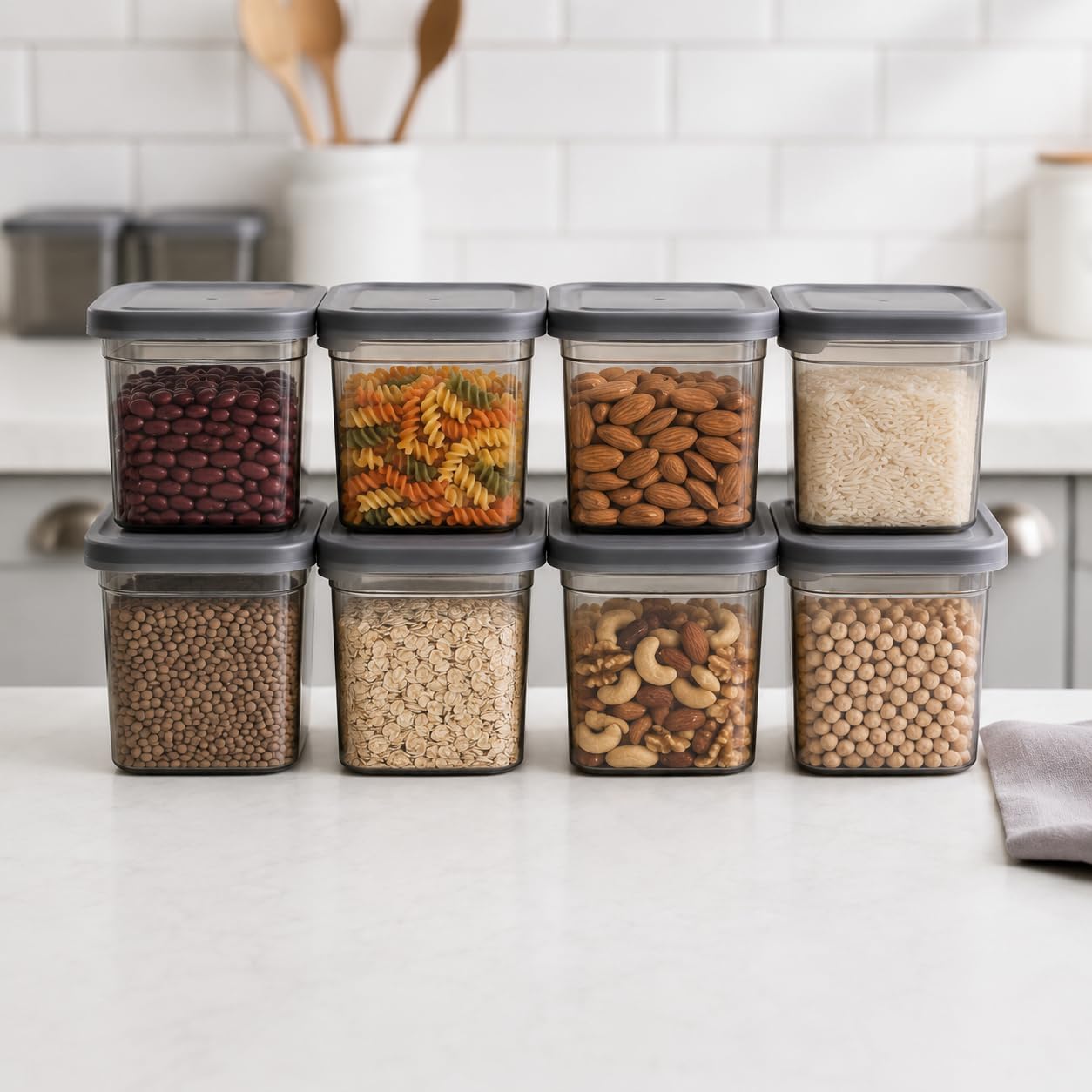 Homewiz Airtight Kitchen Storage Box 700Ml Pack Of 8 | Food Grade BpaFree Kitchen Jars | Storage & Containers Set | Container S