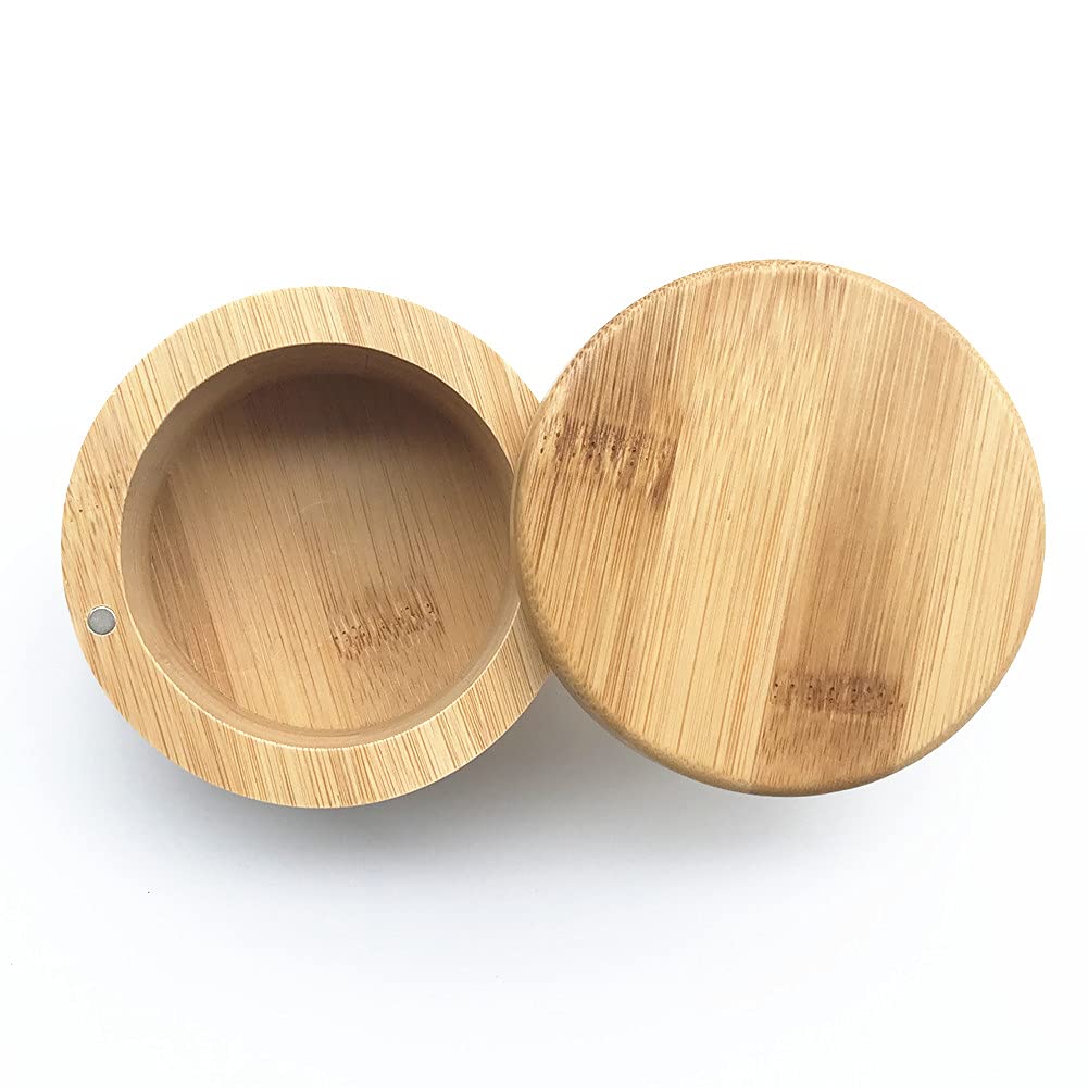 Laieksiang Salt Shaker Flavoring Container Seasoning Jar Bamboo Storage Box (1)
