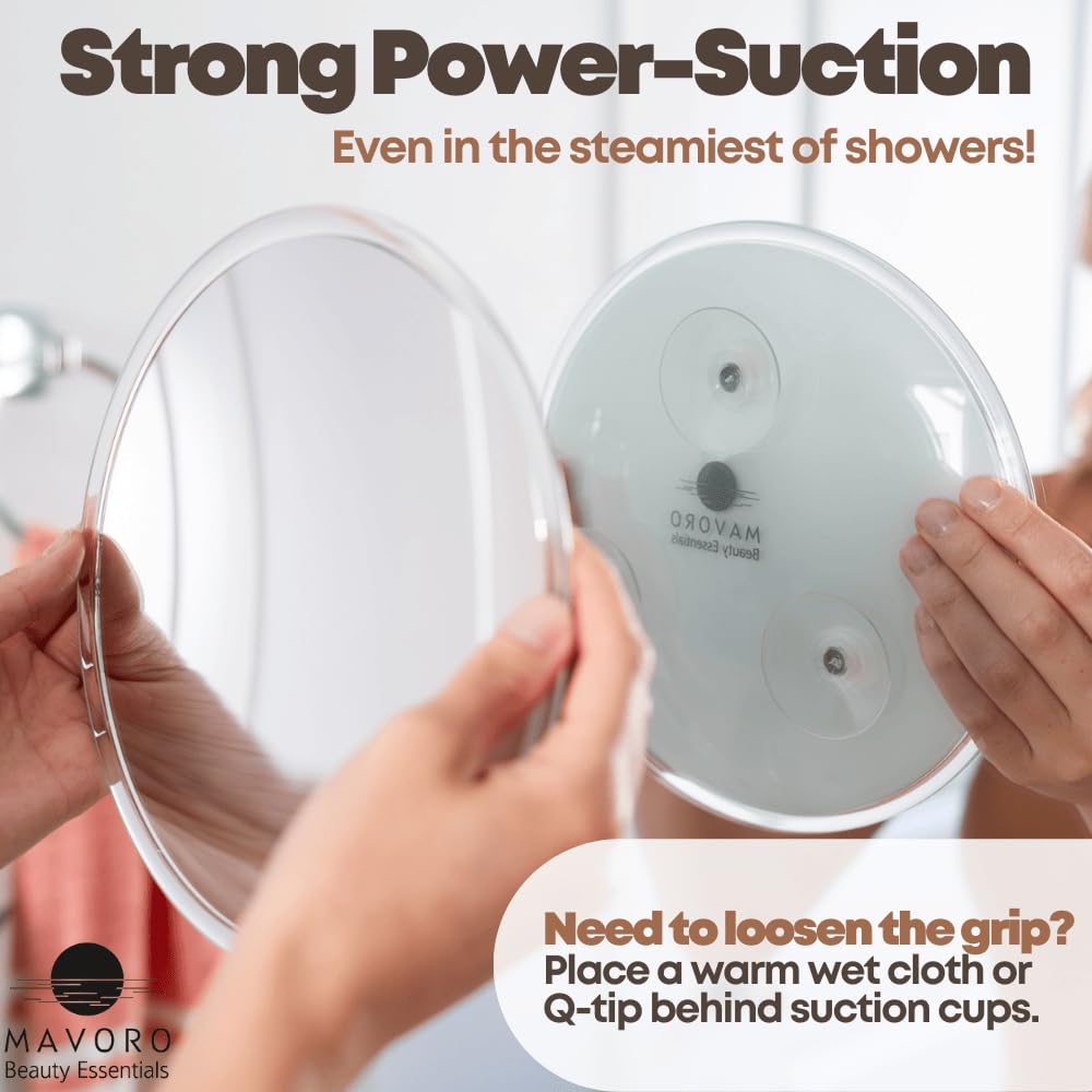 Magnifying Mirror With 3 Suction Cups 9 Inch (5X Magnification)