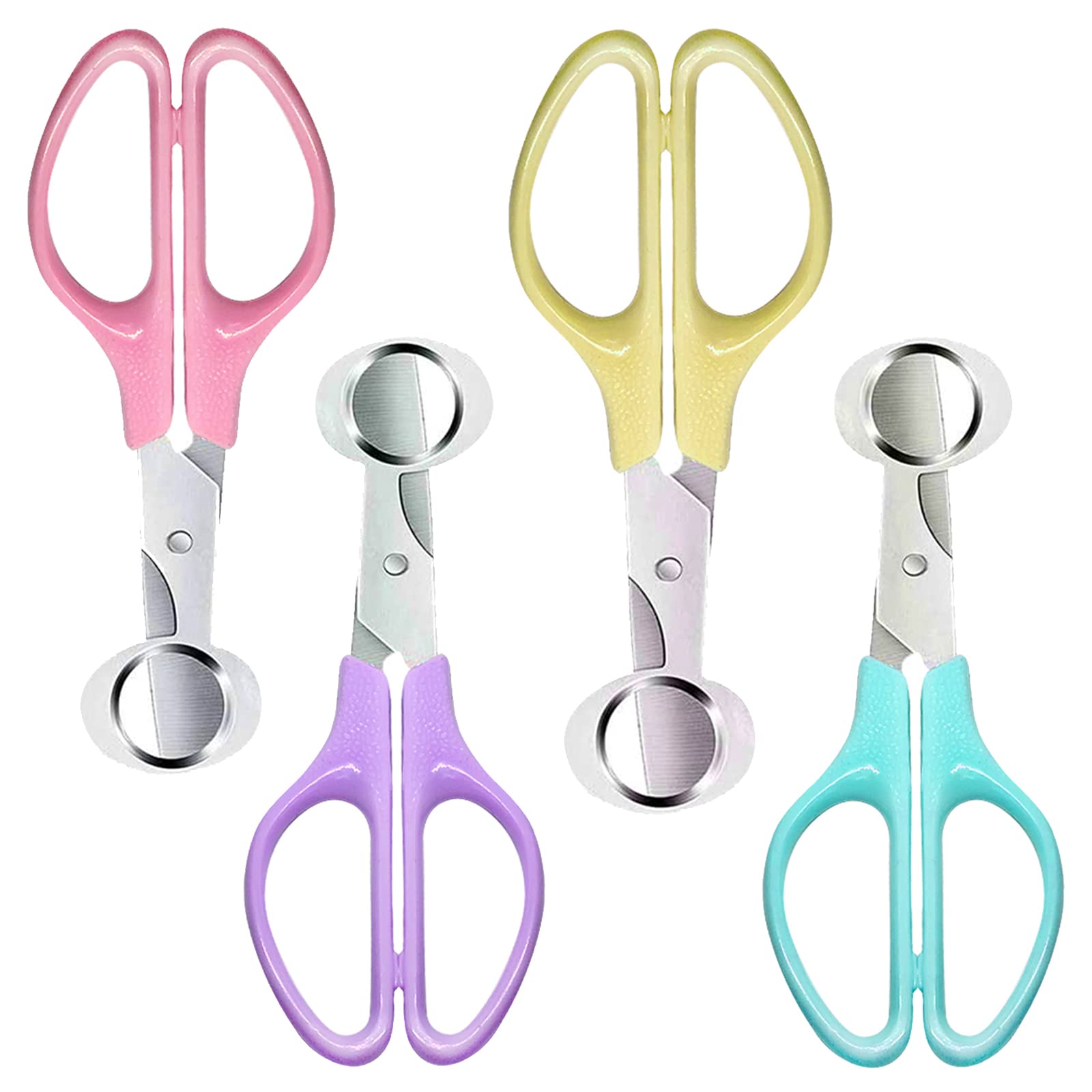 Hjyzy 4 Colors Stainless Steel Egg Cutter Scissors Kitchen Egg Shears Tool Pigeon Quail Egg Scissors Egg Clipper Shell Cutters S