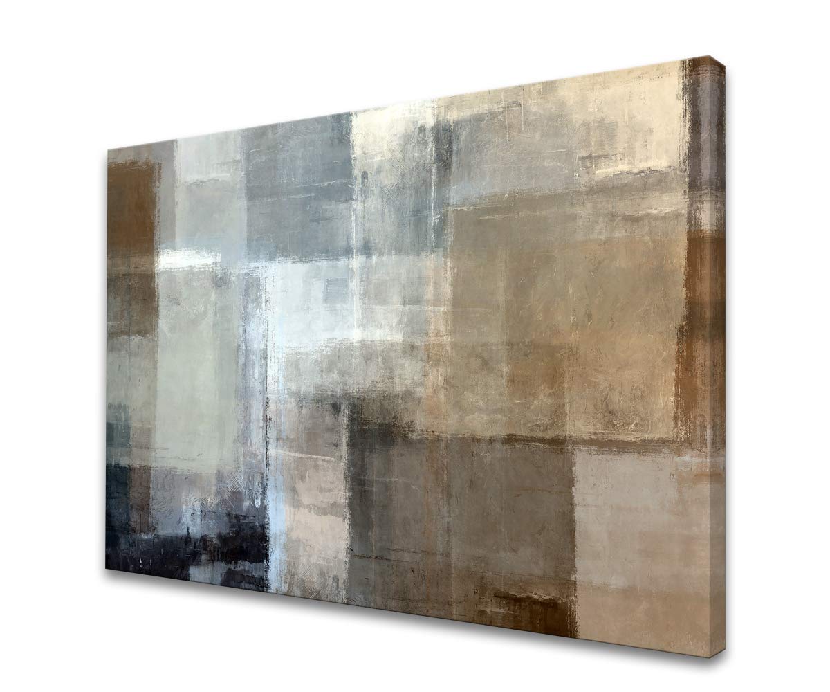 A61269 Canvas Prints Abstract Wall Art Print Paintings Grey And Brown Stretched Canvas Wooden Framed For Living Room Bedroom And