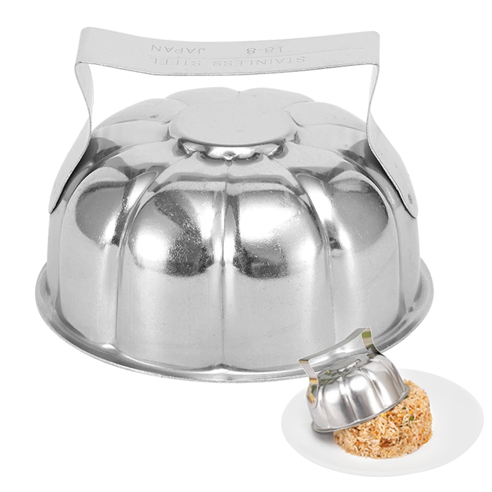 Professional Stainless Steel Flower Shape Fried Rice Press Mold - for Egg Fried Rice, Sushi, Omurice & DIY Plating, Perfect for 
