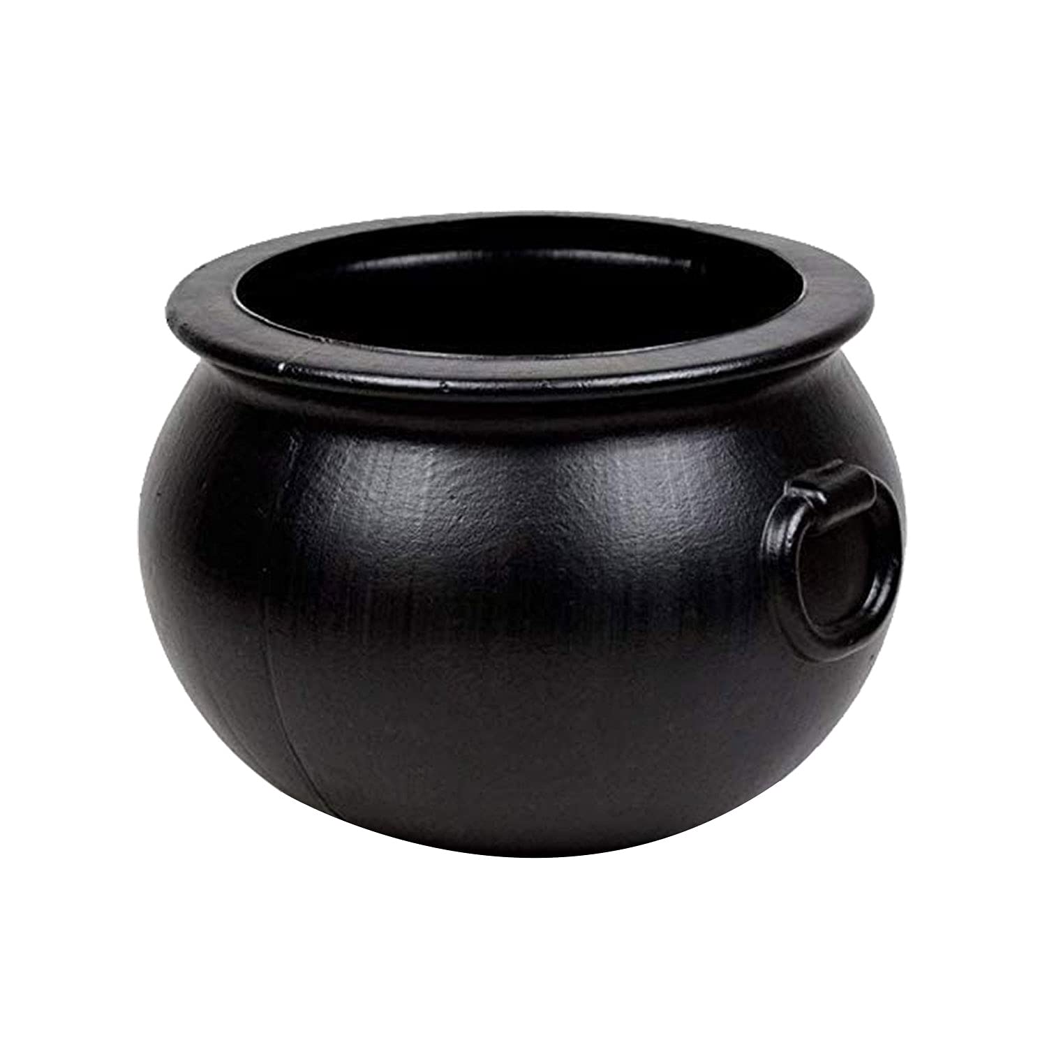 PMU Halloween Cauldron 12 Inch,Witch Plastic Cauldron Candy bowl Black, For Halloween Decor Pkg/1