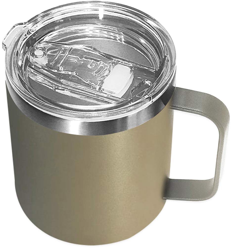 Spotondeals Stainless Steel Insulated Coffee Mug Tumbler With Handle, 14Oz Double Wall Vacuum Travel Tumbler Cup With Sliding Li