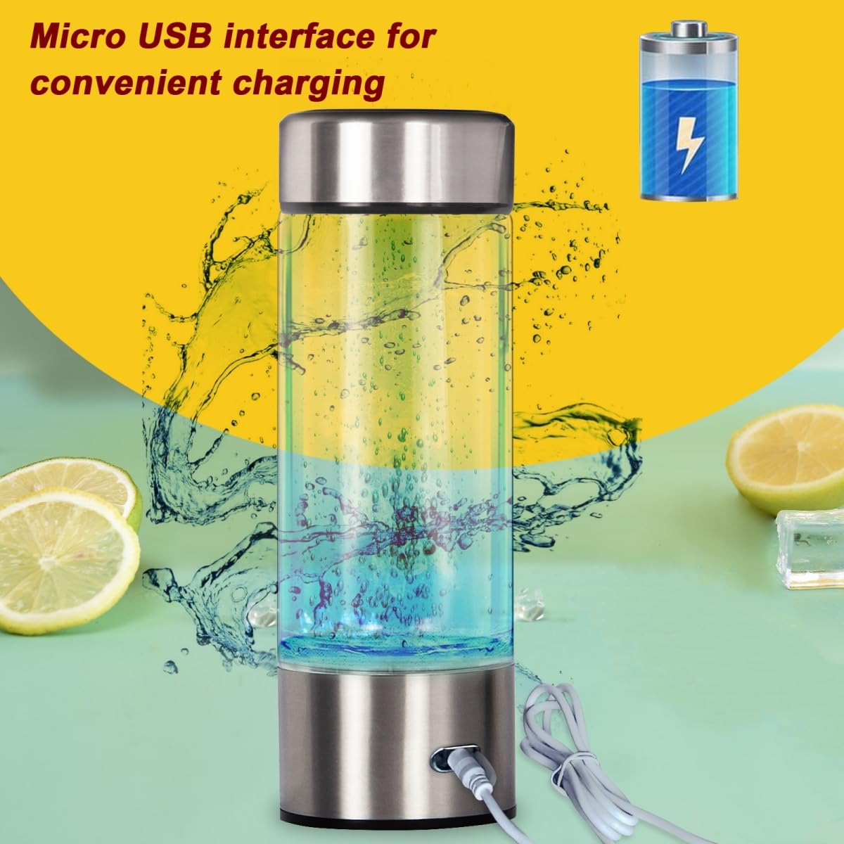 Hydrogen Water Bottle,Portable Hydrogen Water Generator Machine, Improve Water In 3 Minutes Quick Electrolysis, Suitable For Hom