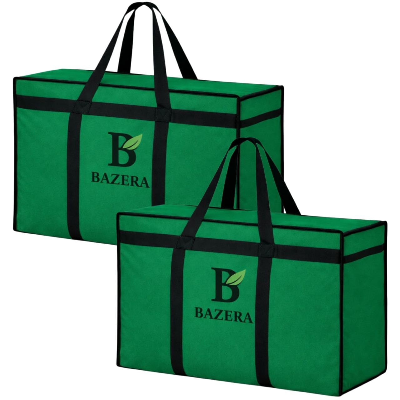 Bazera Bags Multipurpose Extra Large Big Heavy Duty Storage Organizer Reusable Canvas Shopper Bag With Strong Handles And Base W