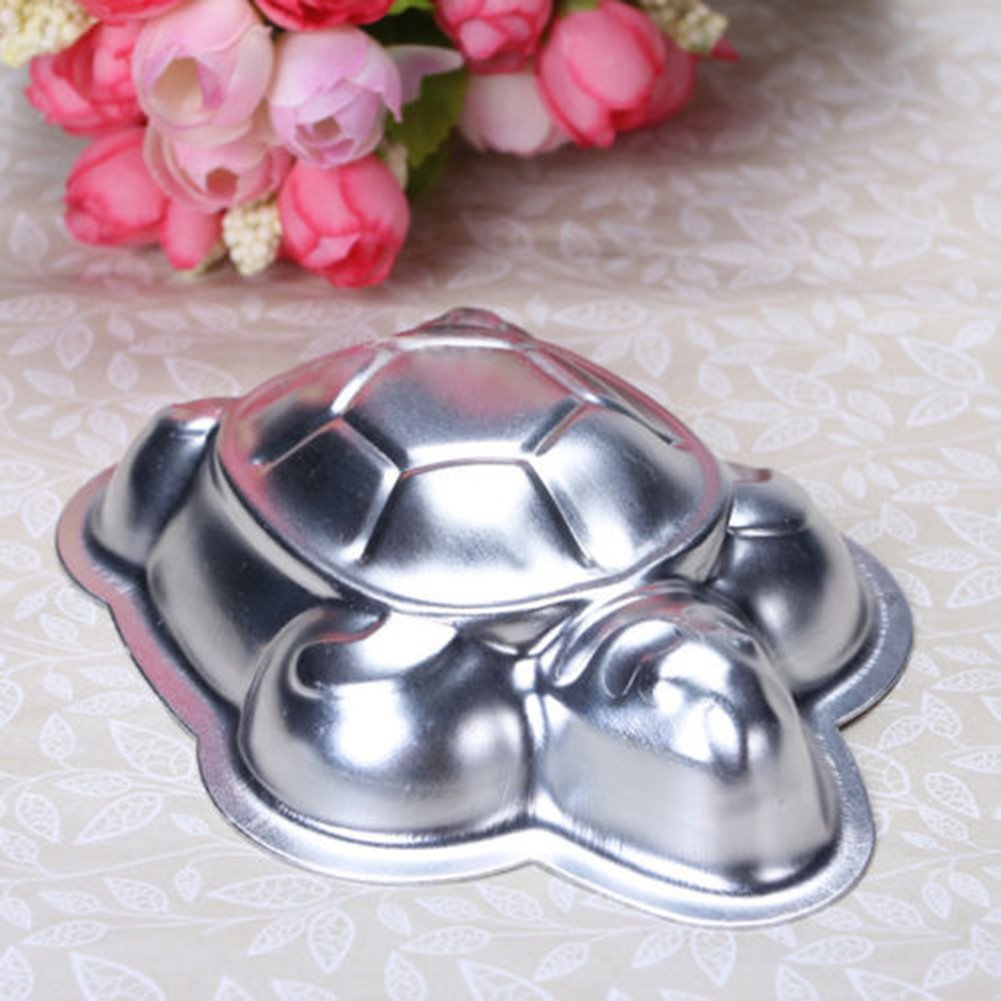 Pormasbenzer 2 Pcs Mini Small Aluminum Cake Mould Turtle Shape Cake Pan Decorating Mould Pudding Chocolate Jelly Tins Baking Too