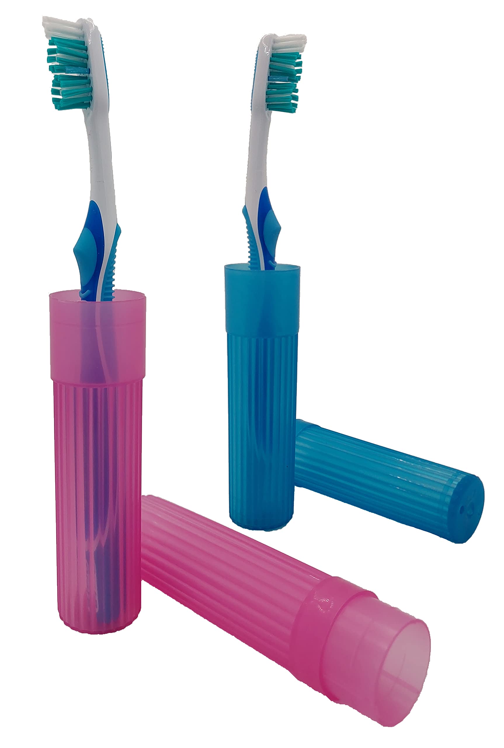 American Comb Toothbrush Holder (Blue & Pink) - Made In The Usa. W/Ventilation Holes.
