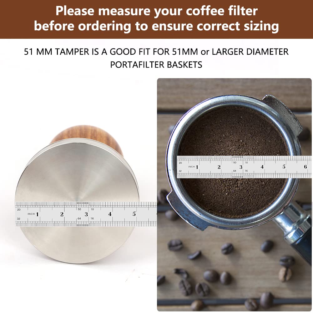 Y-Step 22 PCS Coffee Tamper Set - 51mm Espresso Tamper, Frothing Pitcher, Tamper Mat, Latte Art Pen, Sandalwood Tamper