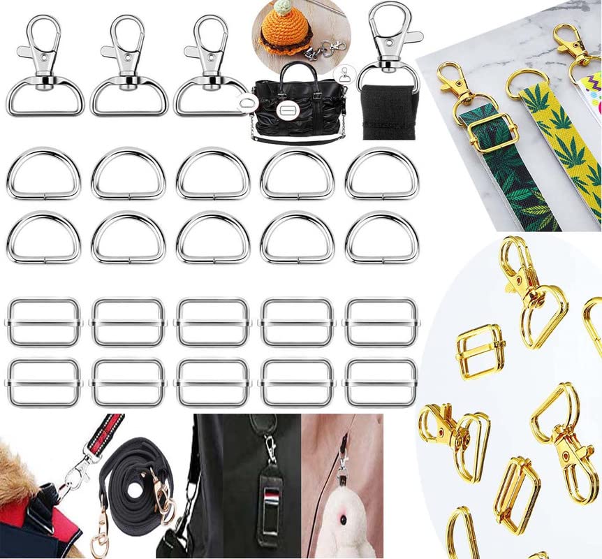 Diy Crafts Combo Pack 3 Pcs 1Set, Combo Assorted Kit, Keychain Bulk With Key Chain Swivel Hook D Rings And Slid (Combo Pack 3 Pc
