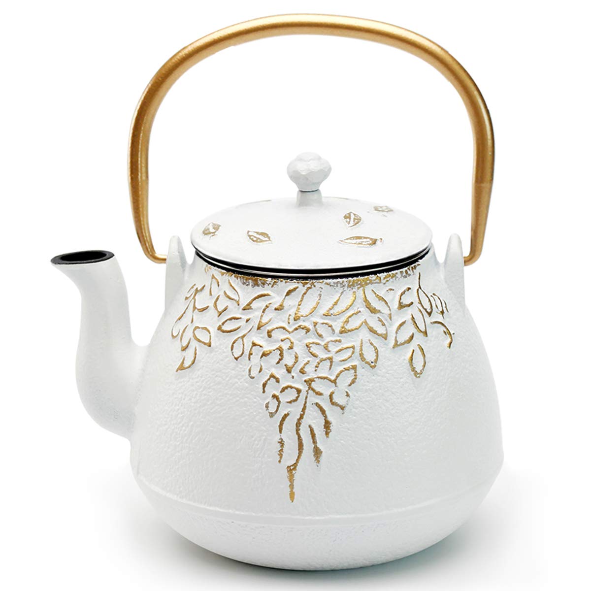 Tea Kettle, TOPTIER Japanese Cast Iron Teapot with Infuser for Loose Leaf and Tea Bags, Stovetop Safe Cast Iron Tea Kettle Coate