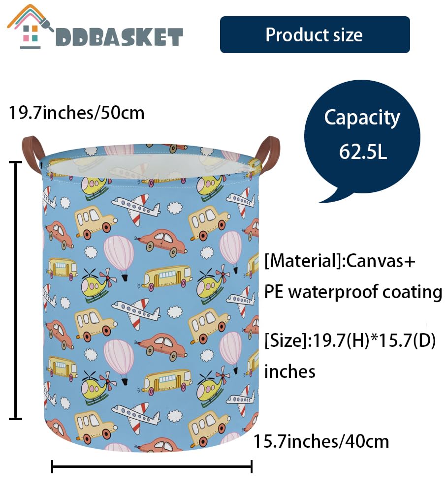 Ddbasket Kids Laundry Basket Car Hamper For Nursery Boy Cute Kids Toys Storage Bin Organizer Room Decor For Home(Blue Vehicle)