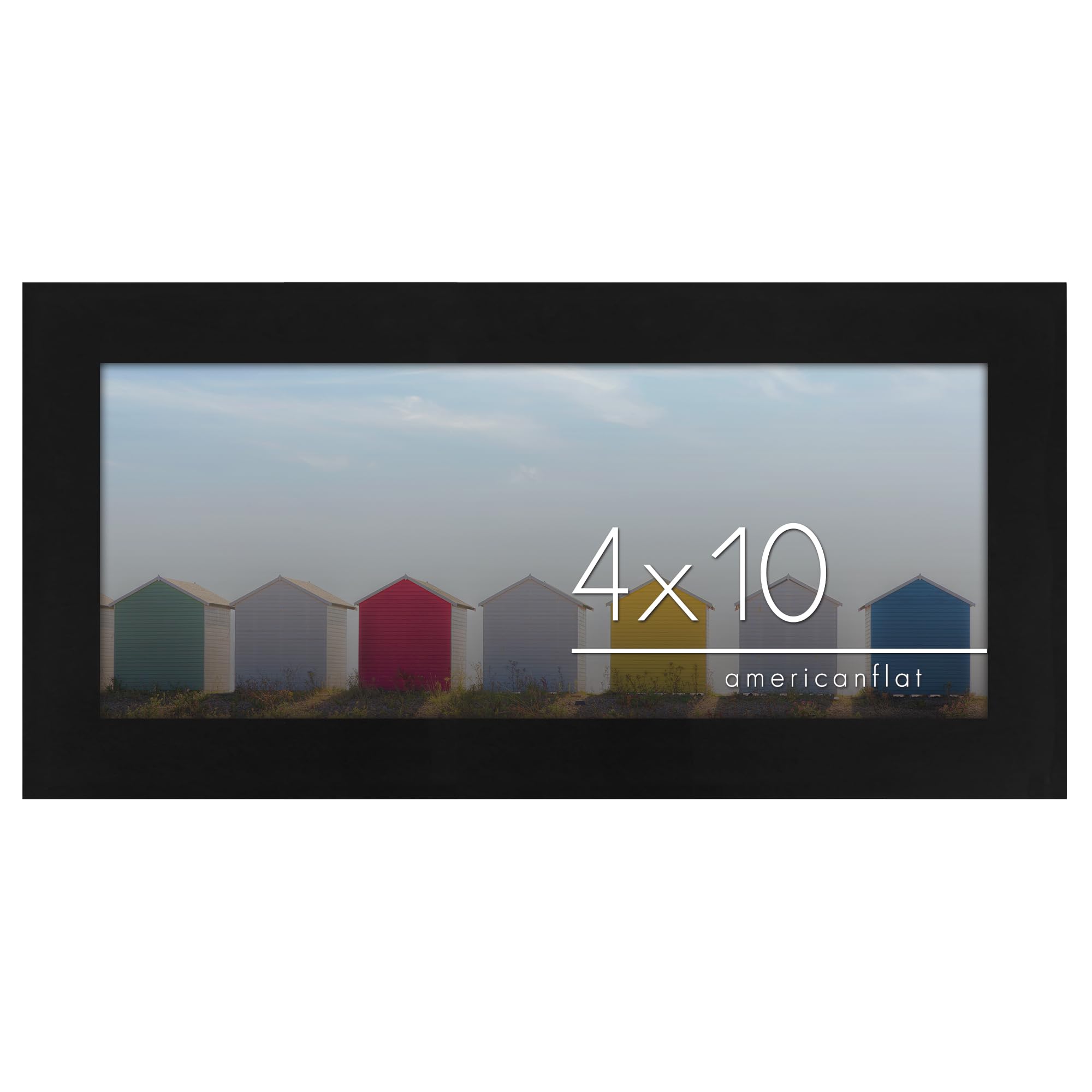 Americanflat 4x10 Picture Frame with Shatter-Resistant Glass - Gallery Style Frame with Engineered Wood - Signature Collection -