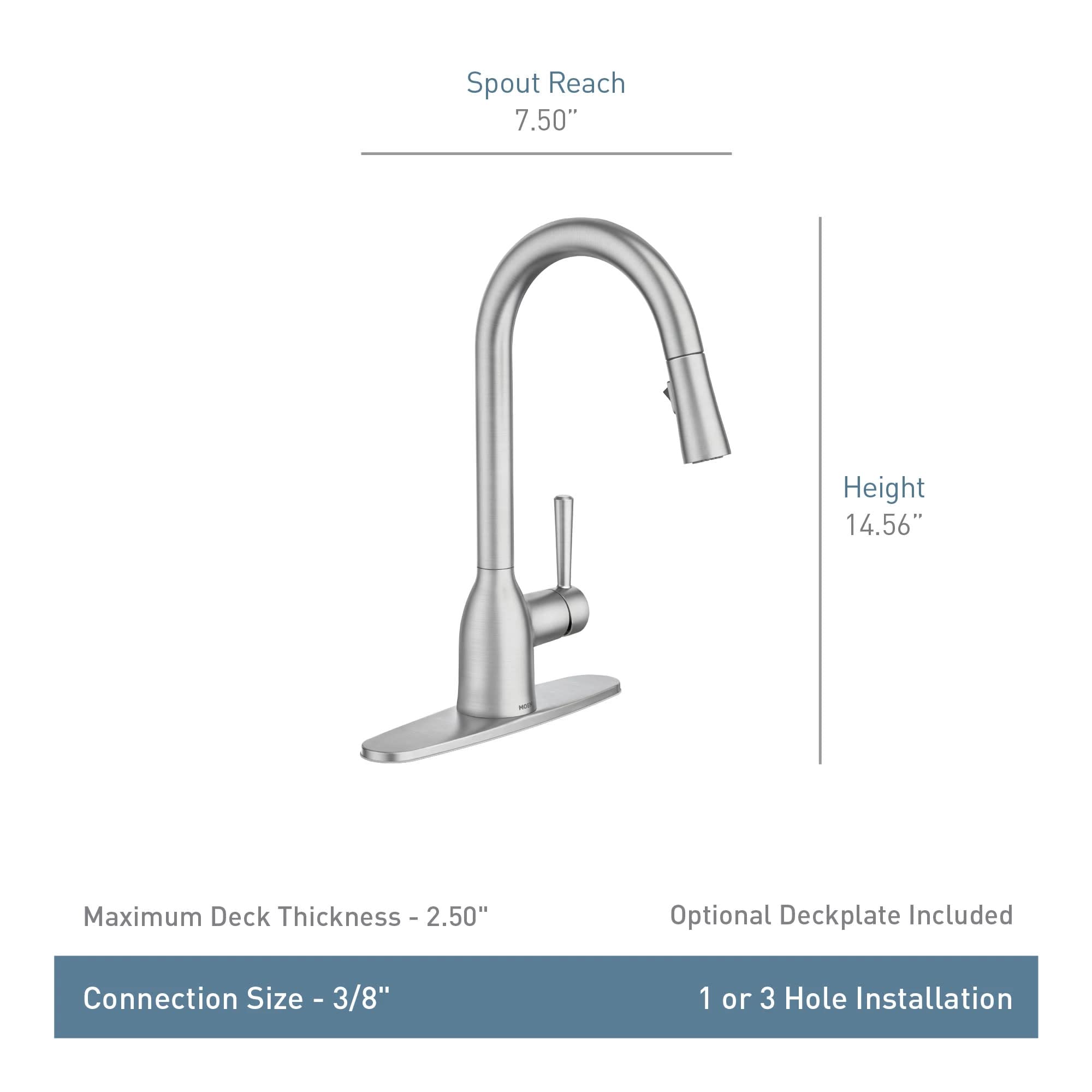Moen Adler Mediterranean Bronze One-Handle High Arc Pulldown Kitchen Faucet With Power Clean - Kitchen Sink Faucet With Pull Dow