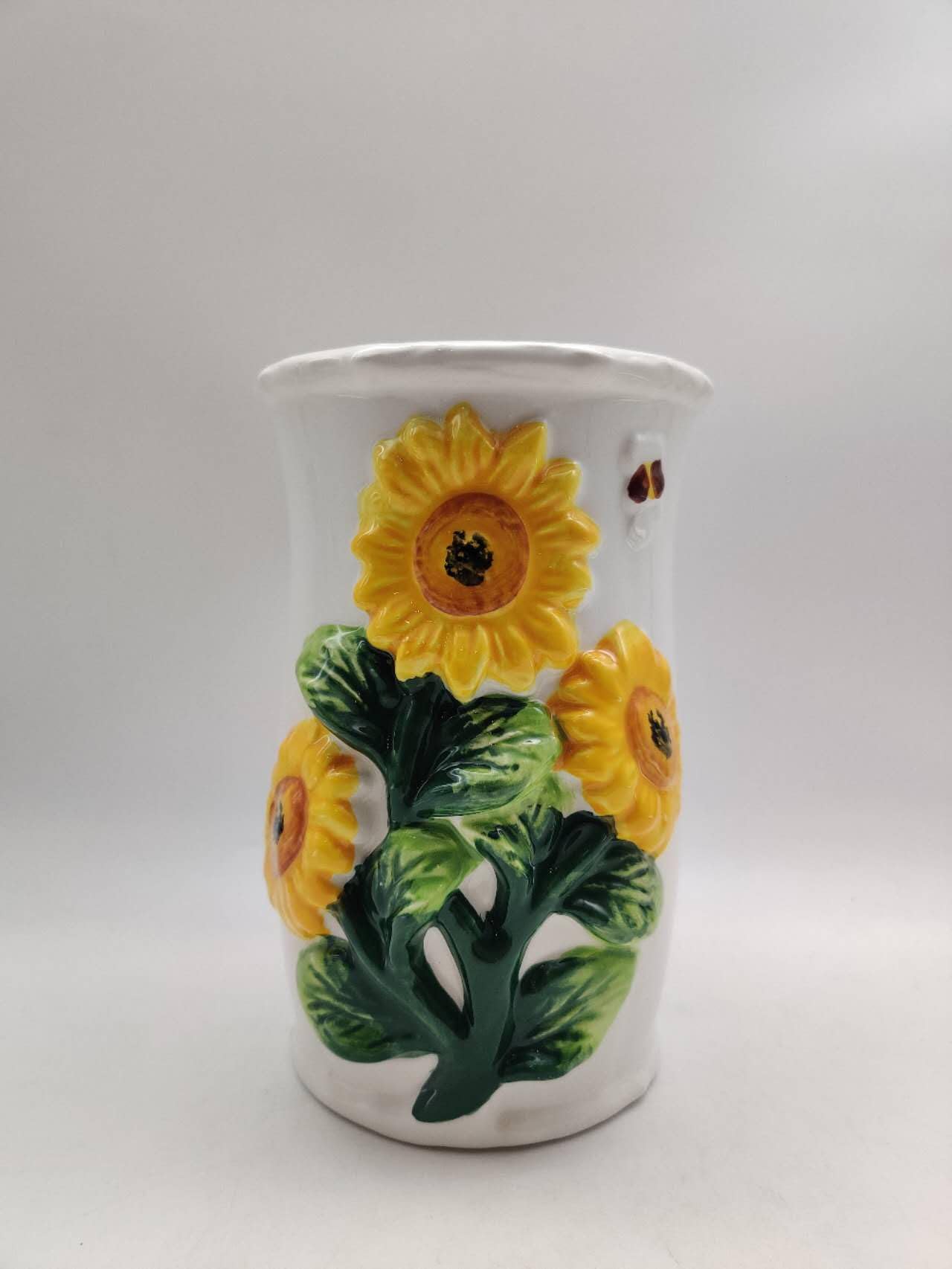 ACK Utensil Holder with Tool (3-D Sunflower)  Utensil Crock  Modern Kitchen Decor  Kitchen Storage