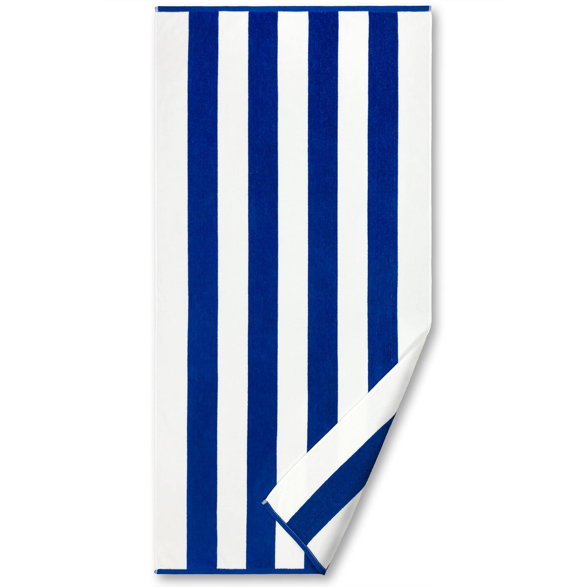 Softerry - Extra Soft Beach Towel 30 X 60 Inch Cabana Stripe Bahamas Hotel Pool And Resort Style Absorbent Terry 100% Cotton (Ro